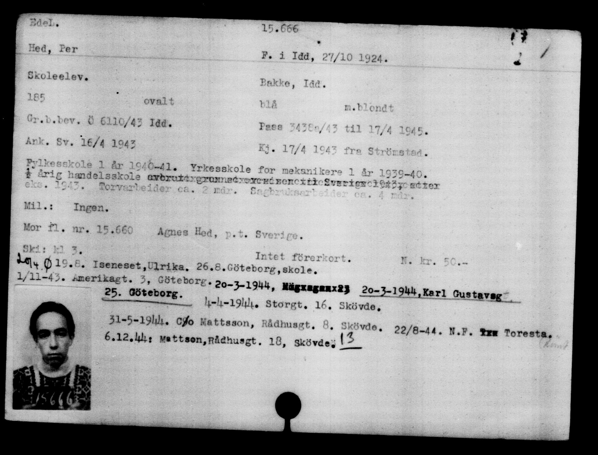 Den Kgl. Norske Legasjons Flyktningskontor, AV/RA-S-6753/V/Va/L0007: Kjesäterkartoteket.  Flyktningenr. 12700-15723, 1940-1945, s. 3397