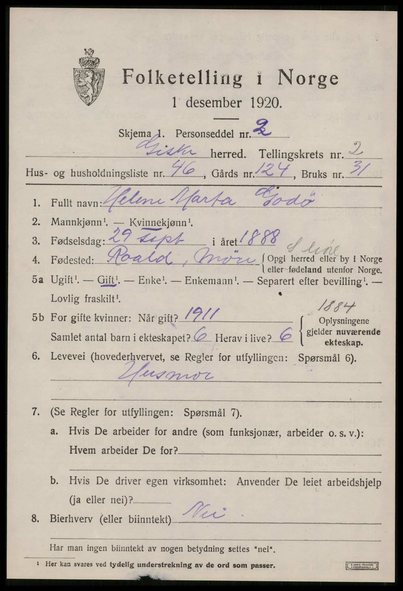 SAT, Folketelling 1920 for 1532 Giske herred, 1920, s. 1632
