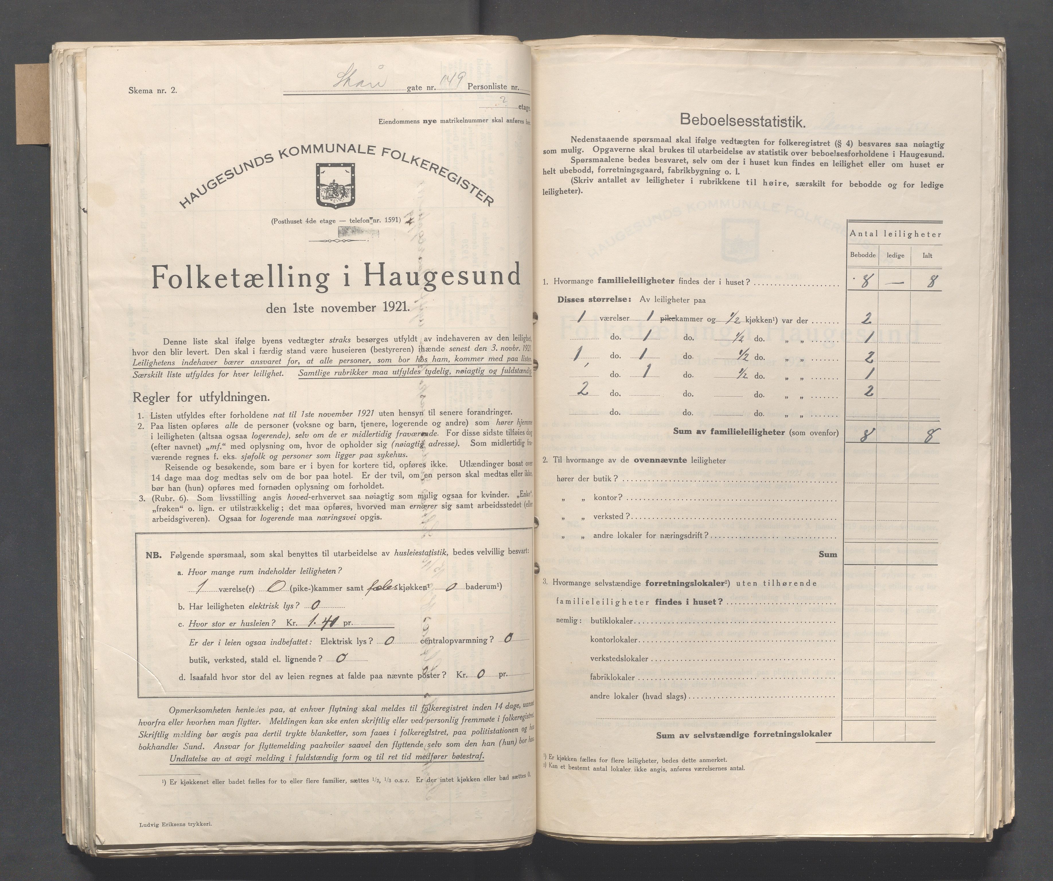 IKAR, Kommunal folketelling 1.11.1921 for Haugesund, 1921, s. 3721