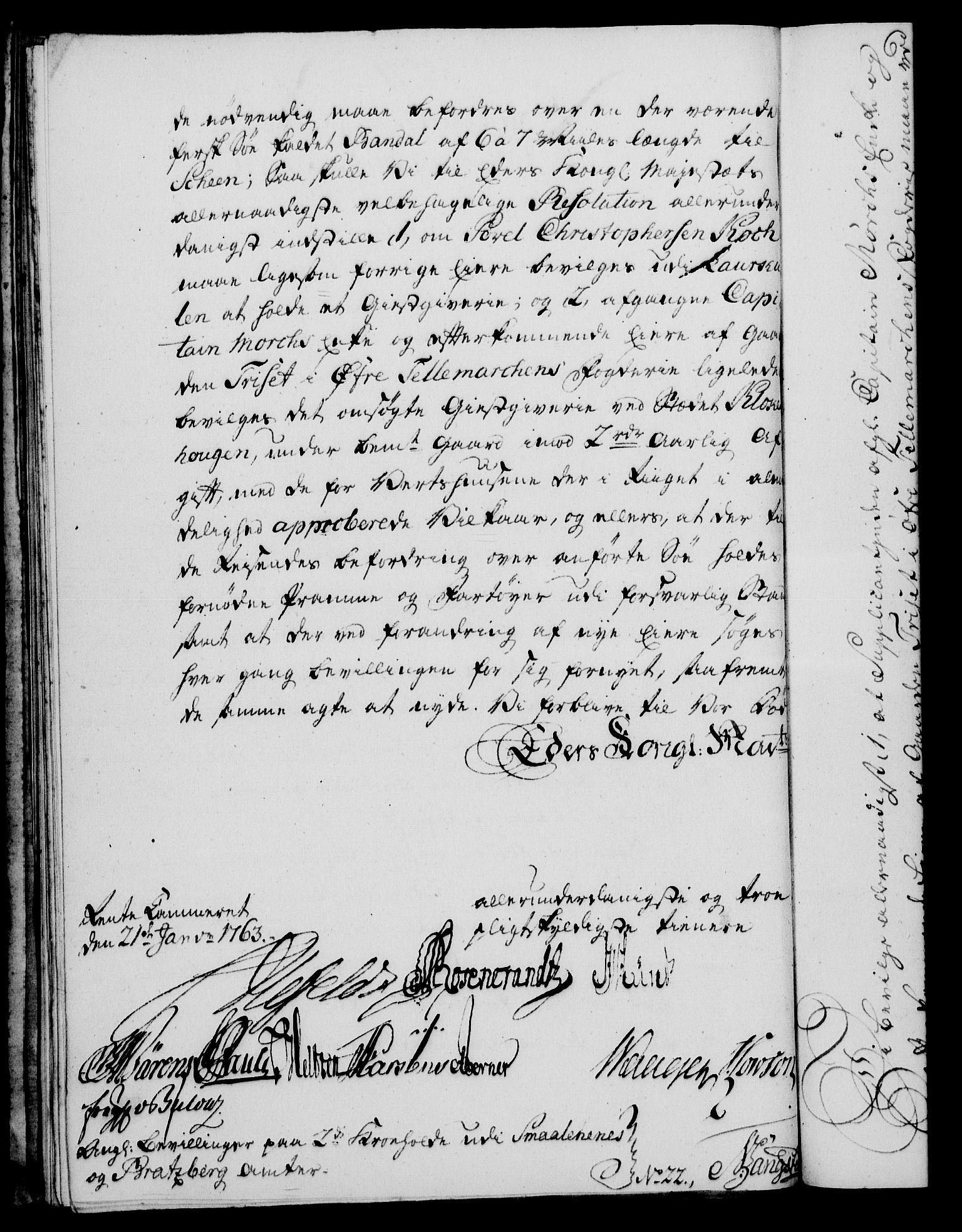 Rentekammeret, Kammerkanselliet, RA/EA-3111/G/Gf/Gfa/L0045: Norsk relasjons- og resolusjonsprotokoll (merket RK 52.45), 1763, s. 61