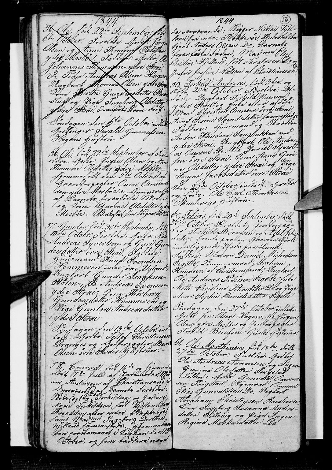 Oddernes sokneprestkontor, AV/SAK-1111-0033/F/Fb/Fba/L0004: Klokkerbok nr. B 4, 1837-1846, s. 56