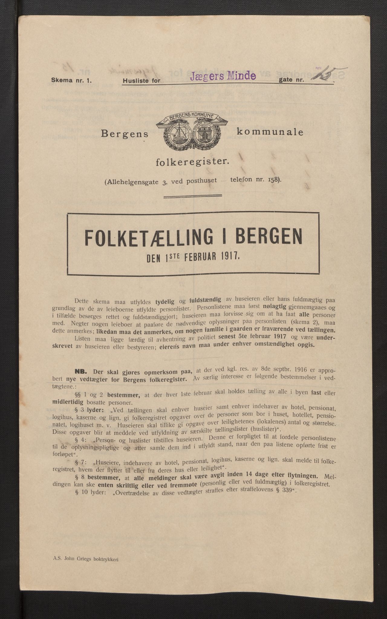 SAB, Kommunal folketelling 1917 for Bergen kjøpstad, 1917, s. 16338