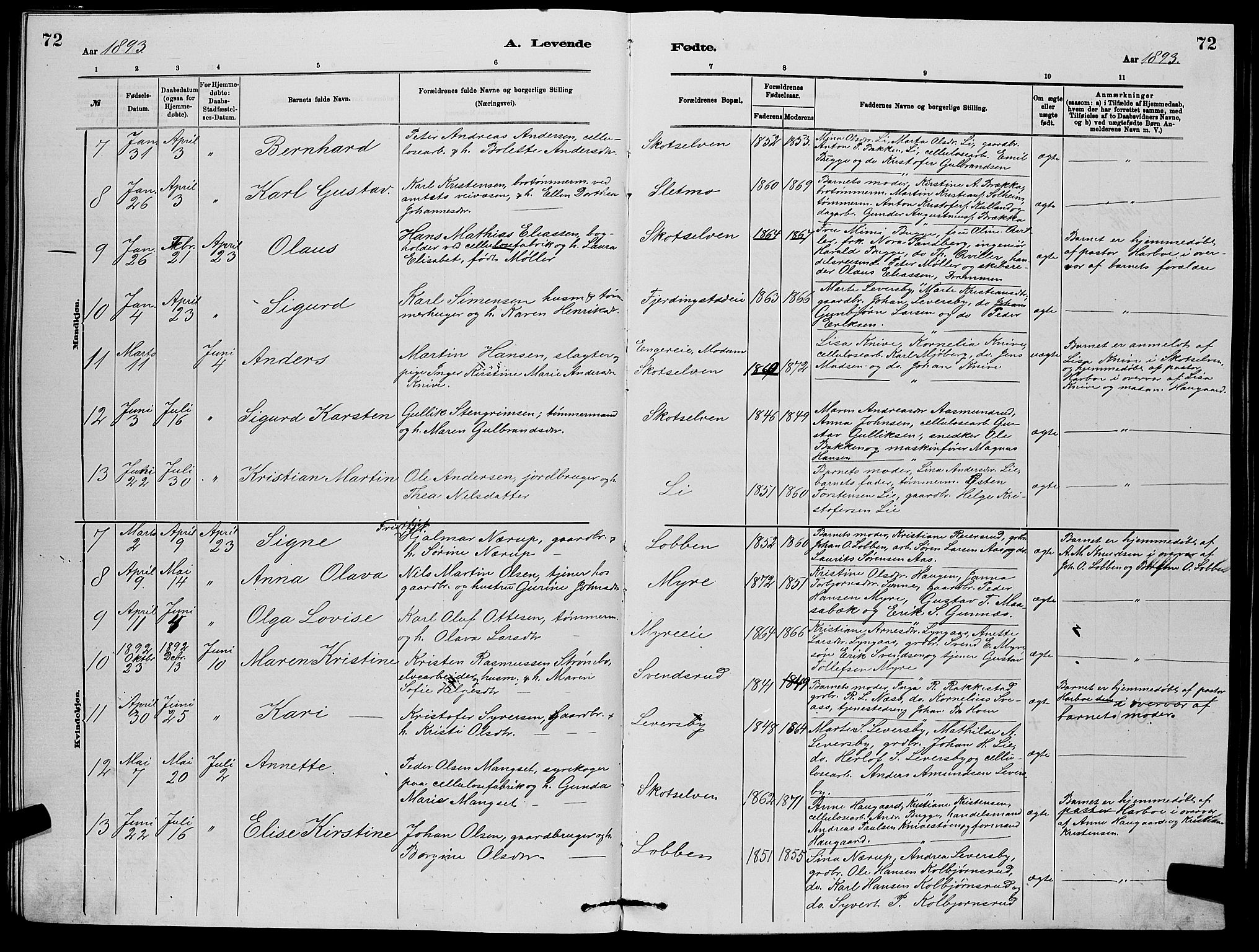 Eiker kirkebøker, AV/SAKO-A-4/G/Gb/L0003: Klokkerbok nr. II 3, 1880-1893, s. 72