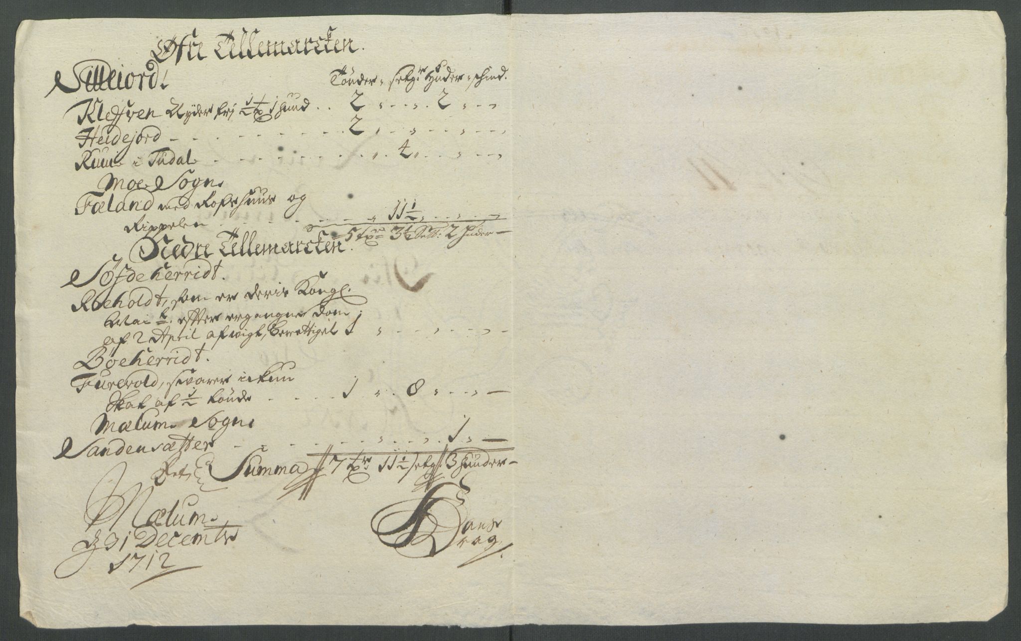 Rentekammeret inntil 1814, Reviderte regnskaper, Fogderegnskap, AV/RA-EA-4092/R36/L2123: Fogderegnskap Øvre og Nedre Telemark og Bamble, 1712, s. 132