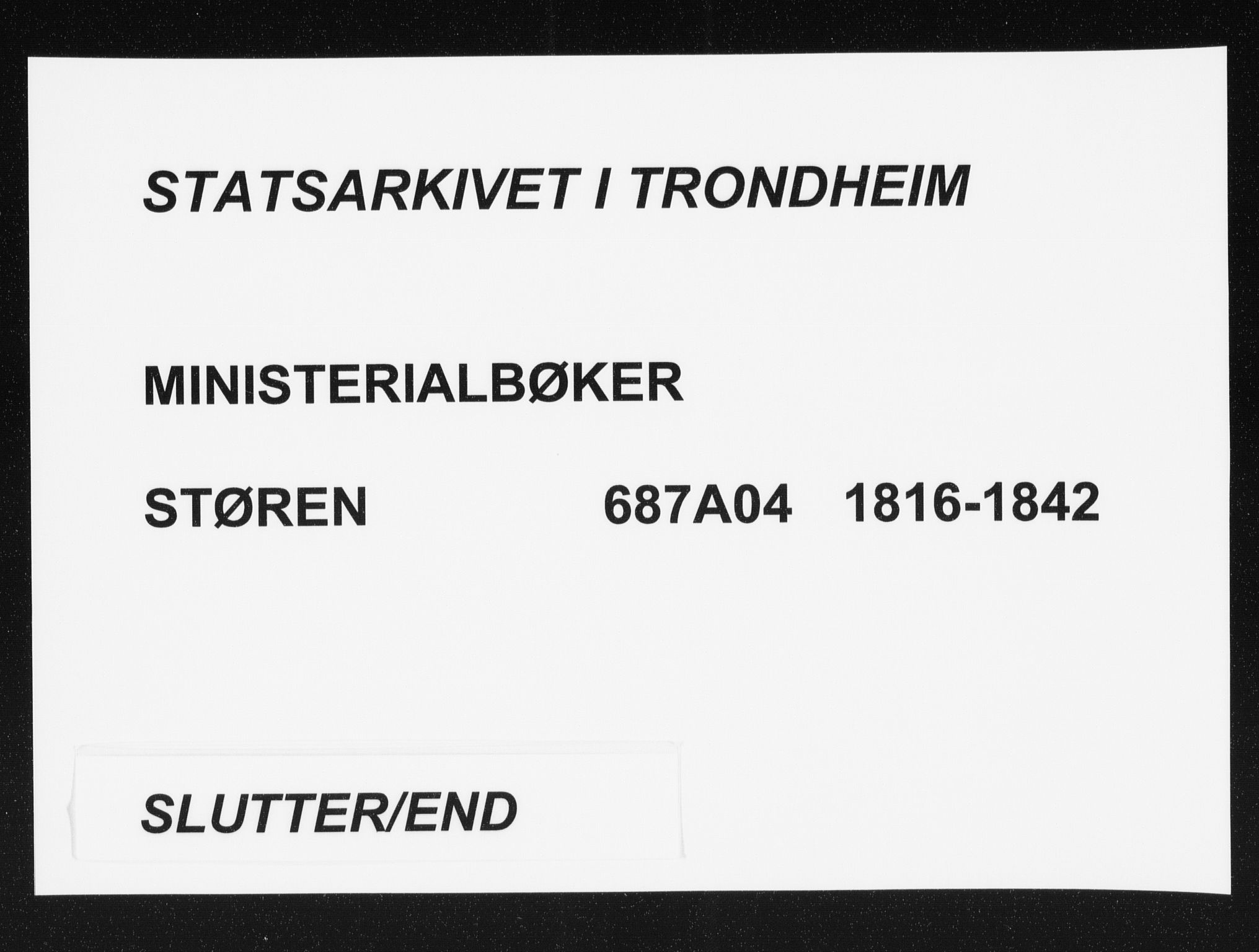 Ministerialprotokoller, klokkerbøker og fødselsregistre - Sør-Trøndelag, AV/SAT-A-1456/687/L0996: Ministerialbok nr. 687A04, 1816-1842