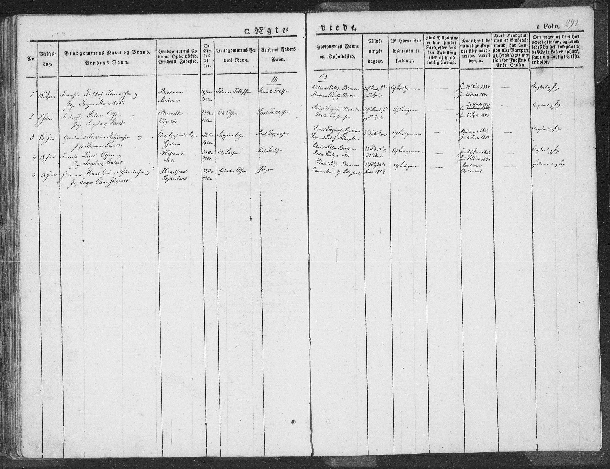 Helleland sokneprestkontor, AV/SAST-A-101810: Ministerialbok nr. A 6.1, 1834-1863, s. 292