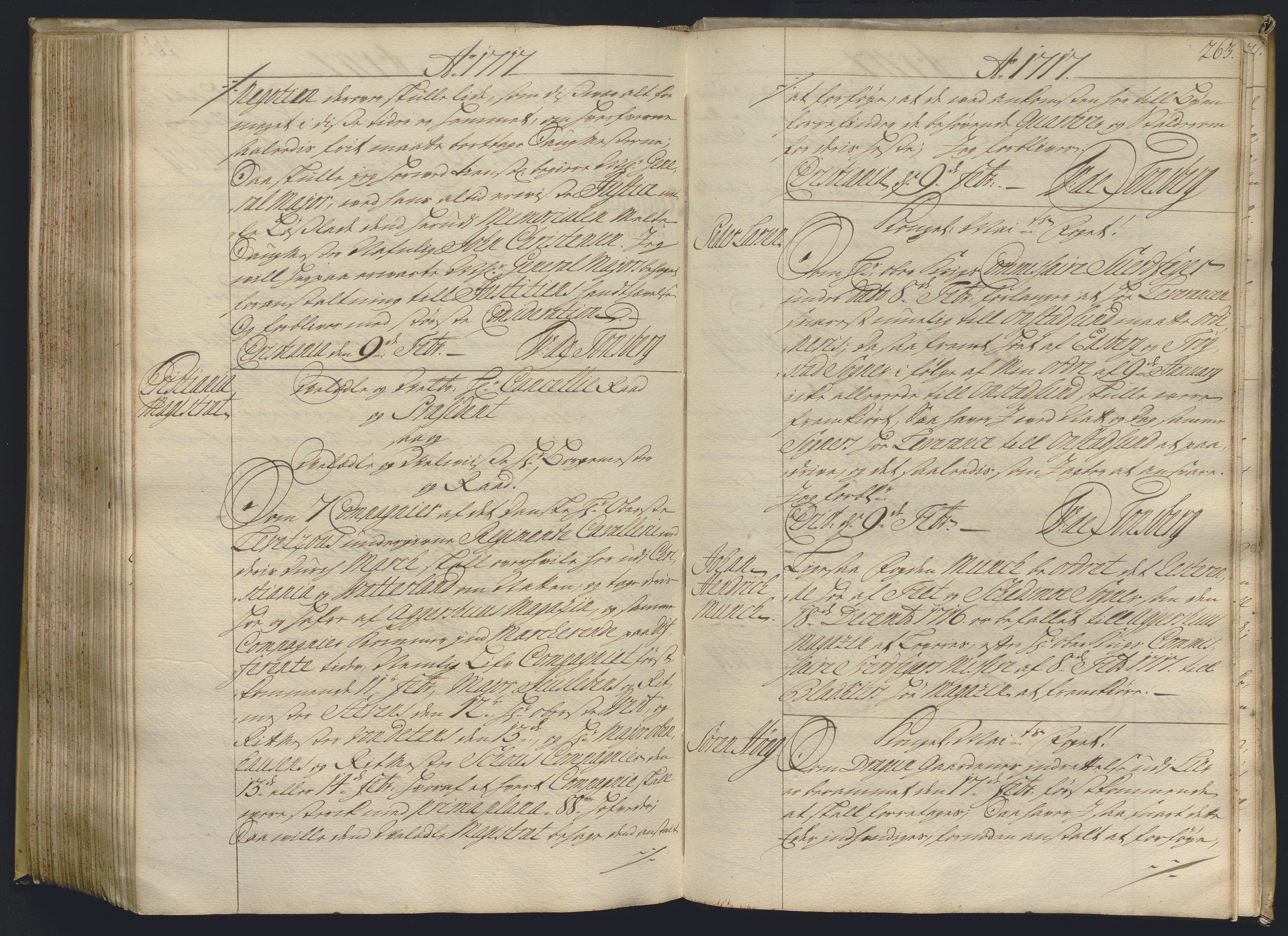 Kristiania stiftamt, AV/SAO-A-10386/B/Ba/L0004: Kopibok, 1715-1717, s. 262b-263a