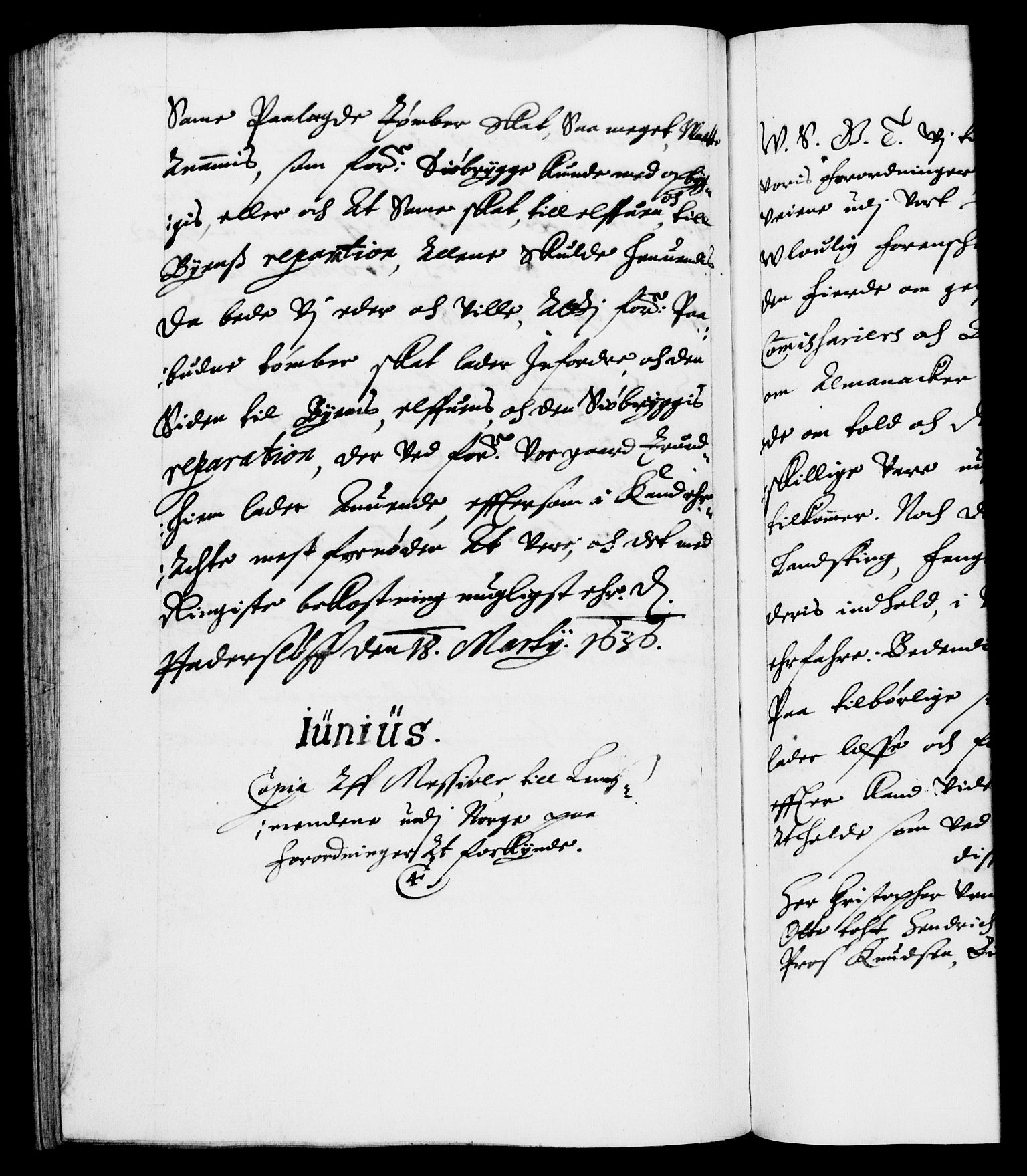 Danske Kanselli 1572-1799, AV/RA-EA-3023/F/Fc/Fca/Fcab/L0006: Norske tegnelser (mikrofilm), 1634-1639, s. 188b