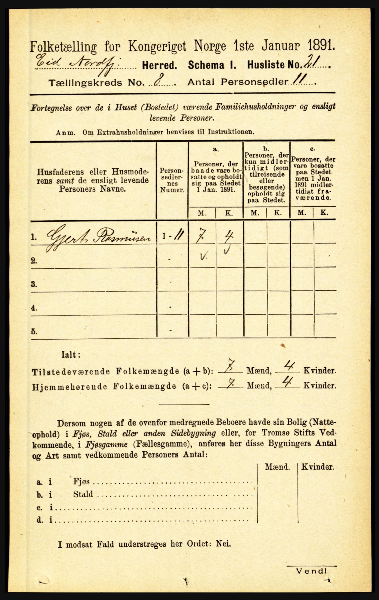 RA, Folketelling 1891 for 1443 Eid herred, 1891, s. 1969