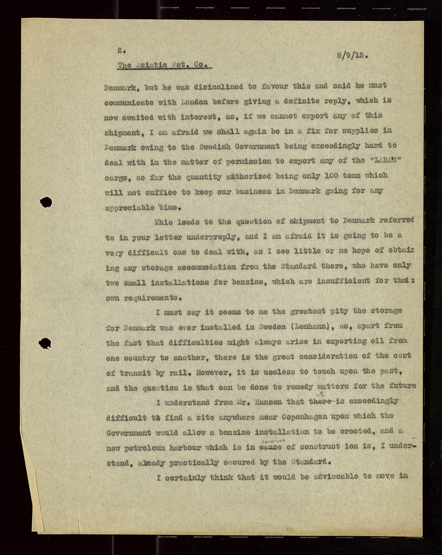 Pa 1521 - A/S Norske Shell, AV/SAST-A-101915/E/Ea/Eaa/L0019: Sjefskorrespondanse, 1917, s. 16