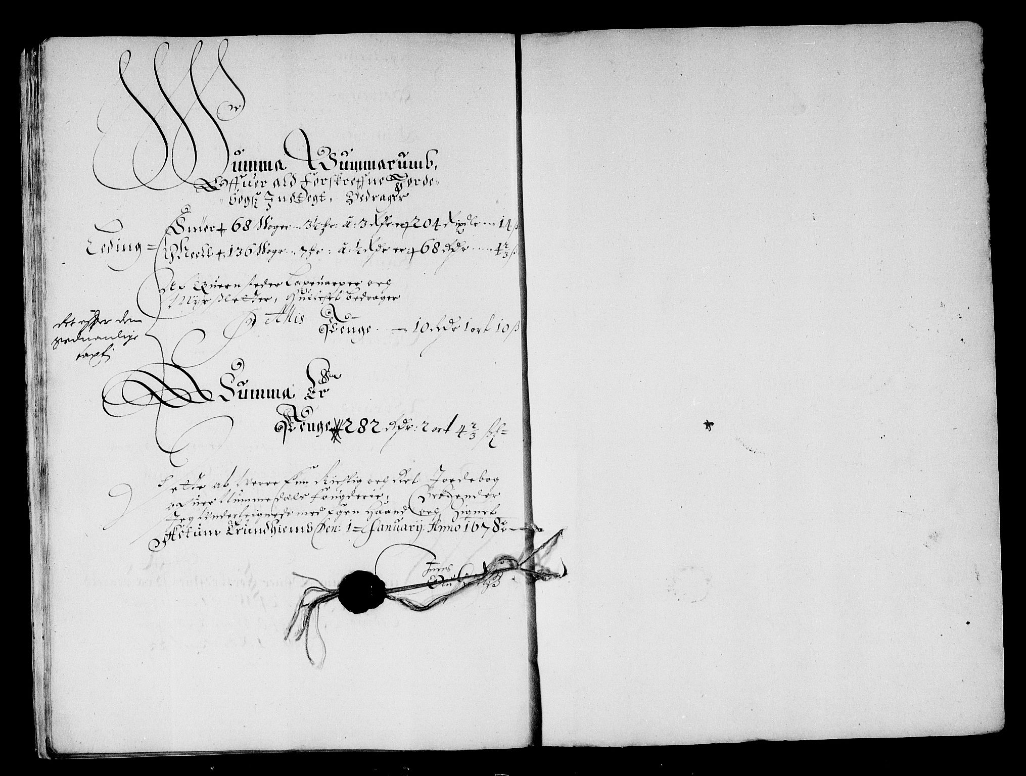 Rentekammeret inntil 1814, Reviderte regnskaper, Stiftamtstueregnskaper, Trondheim stiftamt og Nordland amt, AV/RA-EA-6044/R/Re/L0047: Trondheim stiftamt og Nordland amt, 1677