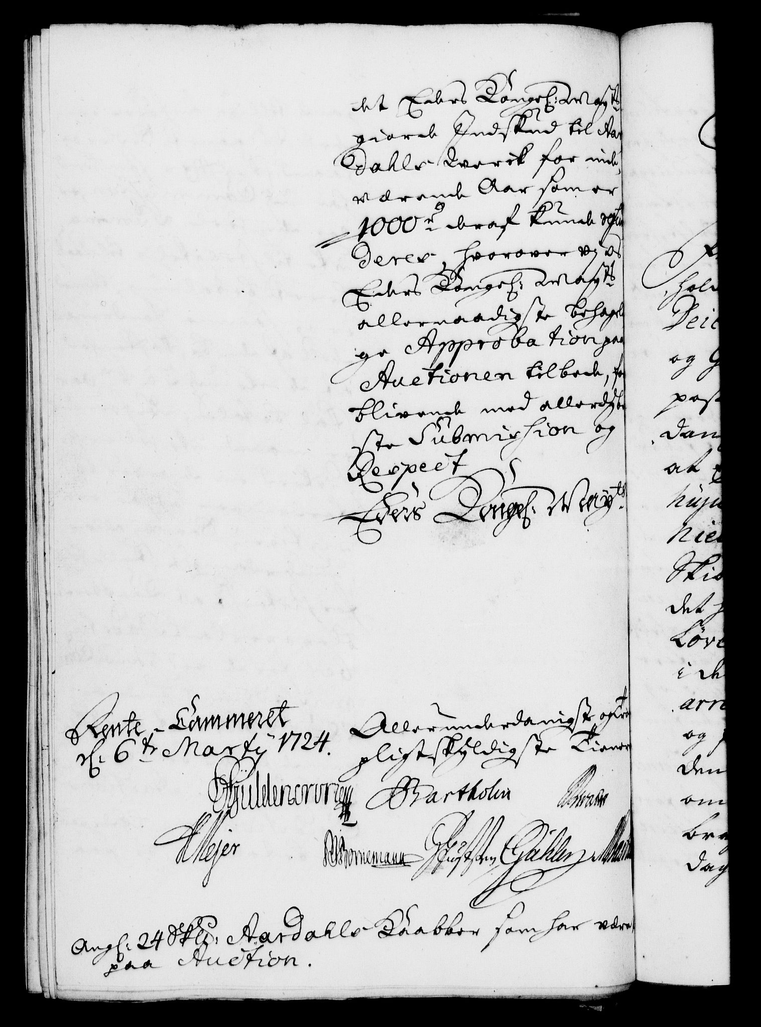 Rentekammeret, Kammerkanselliet, AV/RA-EA-3111/G/Gf/Gfa/L0007: Norsk relasjons- og resolusjonsprotokoll (merket RK 52.7), 1724, s. 280