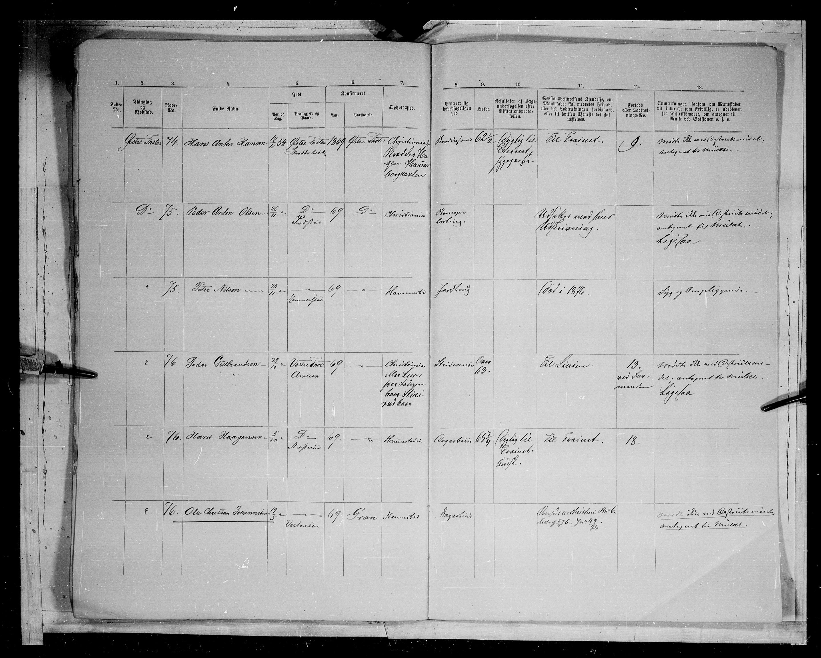 Fylkesmannen i Oppland, AV/SAH-FYO-002/1/K/Kg/L1168: Østre og Vestre Toten, 1871-1879, s. 8235