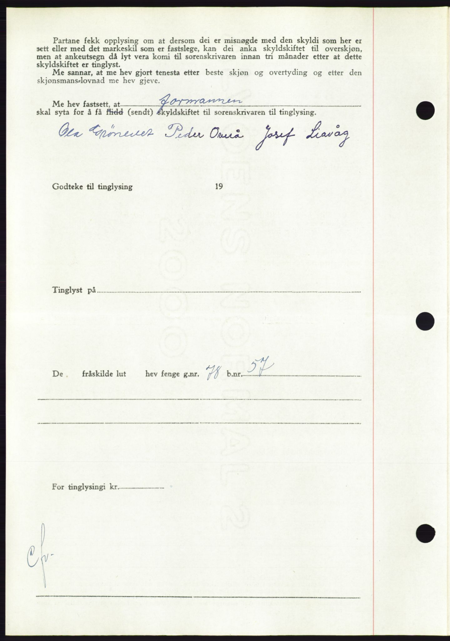 Søre Sunnmøre sorenskriveri, AV/SAT-A-4122/1/2/2C/L0085: Pantebok nr. 11A, 1949-1949, Dagboknr: 1976/1949