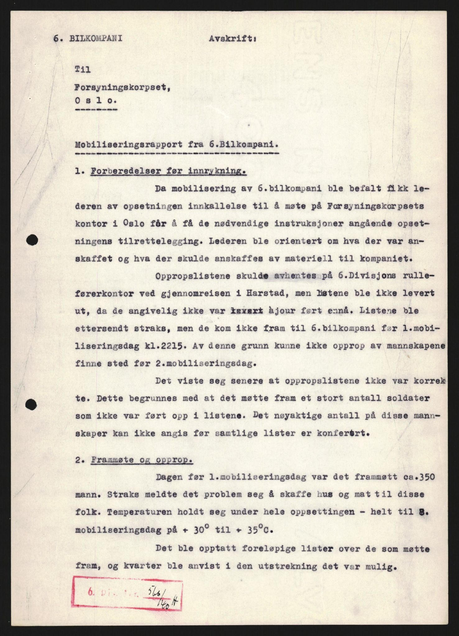 Forsvaret, Forsvarets krigshistoriske avdeling, AV/RA-RAFA-2017/Y/Yb/L0130: II-C-11-600  -  6. Divisjon / 6. Distriktskommando, 1940, s. 38