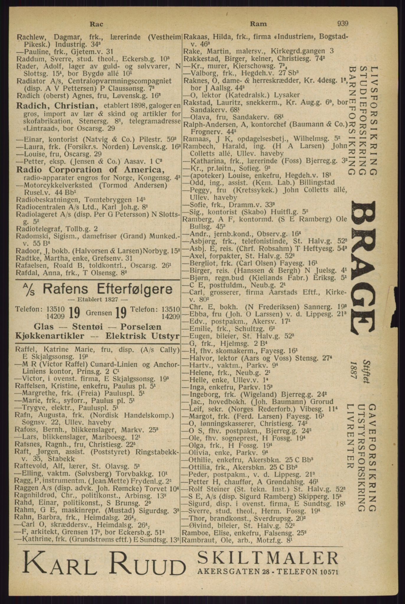 Kristiania/Oslo adressebok, PUBL/-, 1927, s. 939