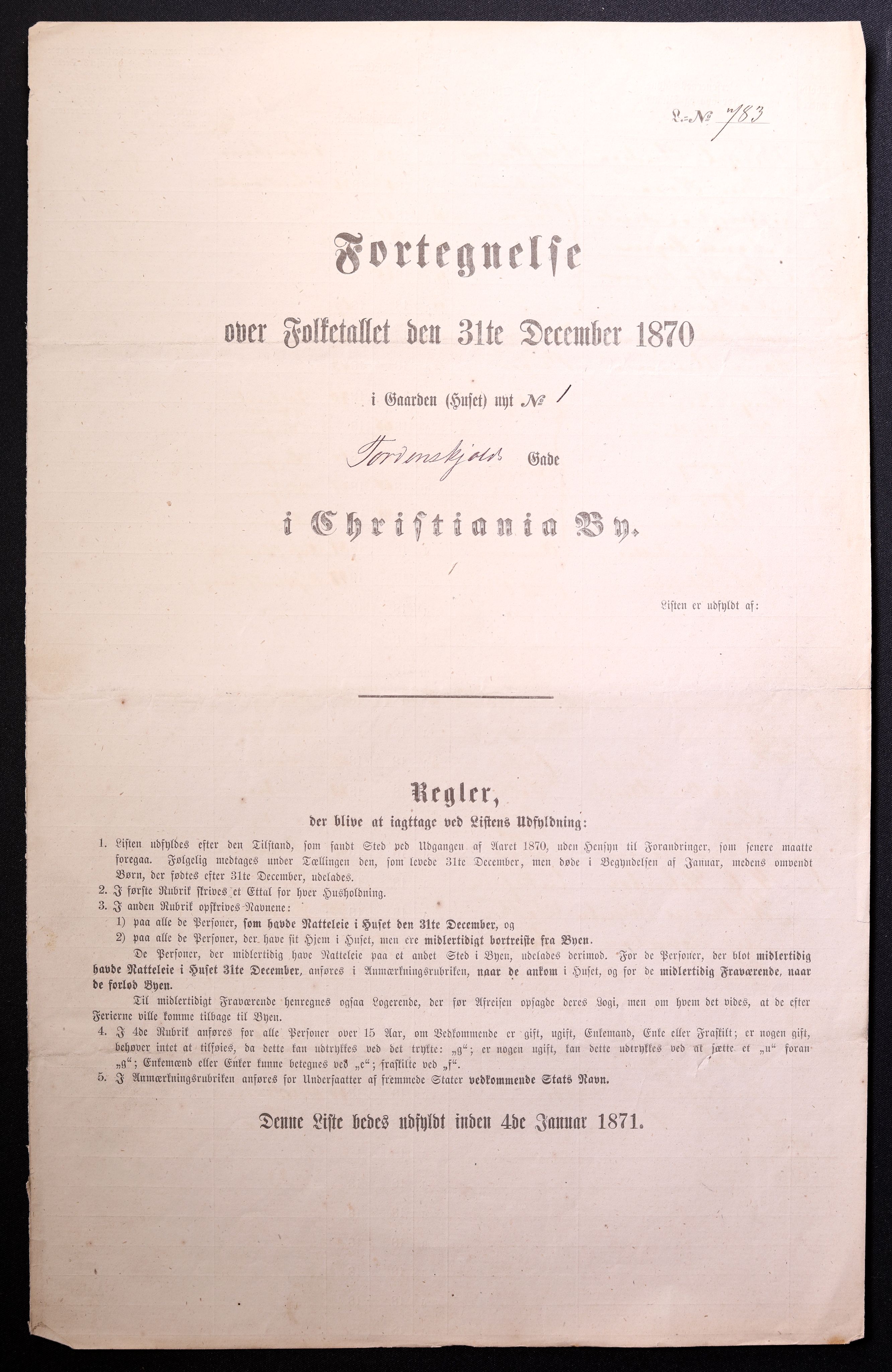 RA, Folketelling 1870 for 0301 Kristiania kjøpstad, 1870, s. 4326