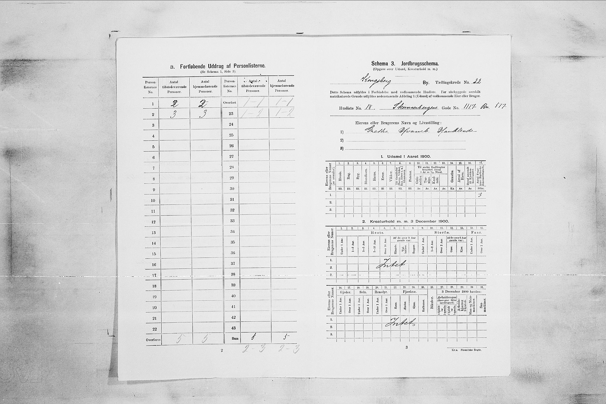 RA, Folketelling 1900 for 0604 Kongsberg kjøpstad, 1900, s. 4383