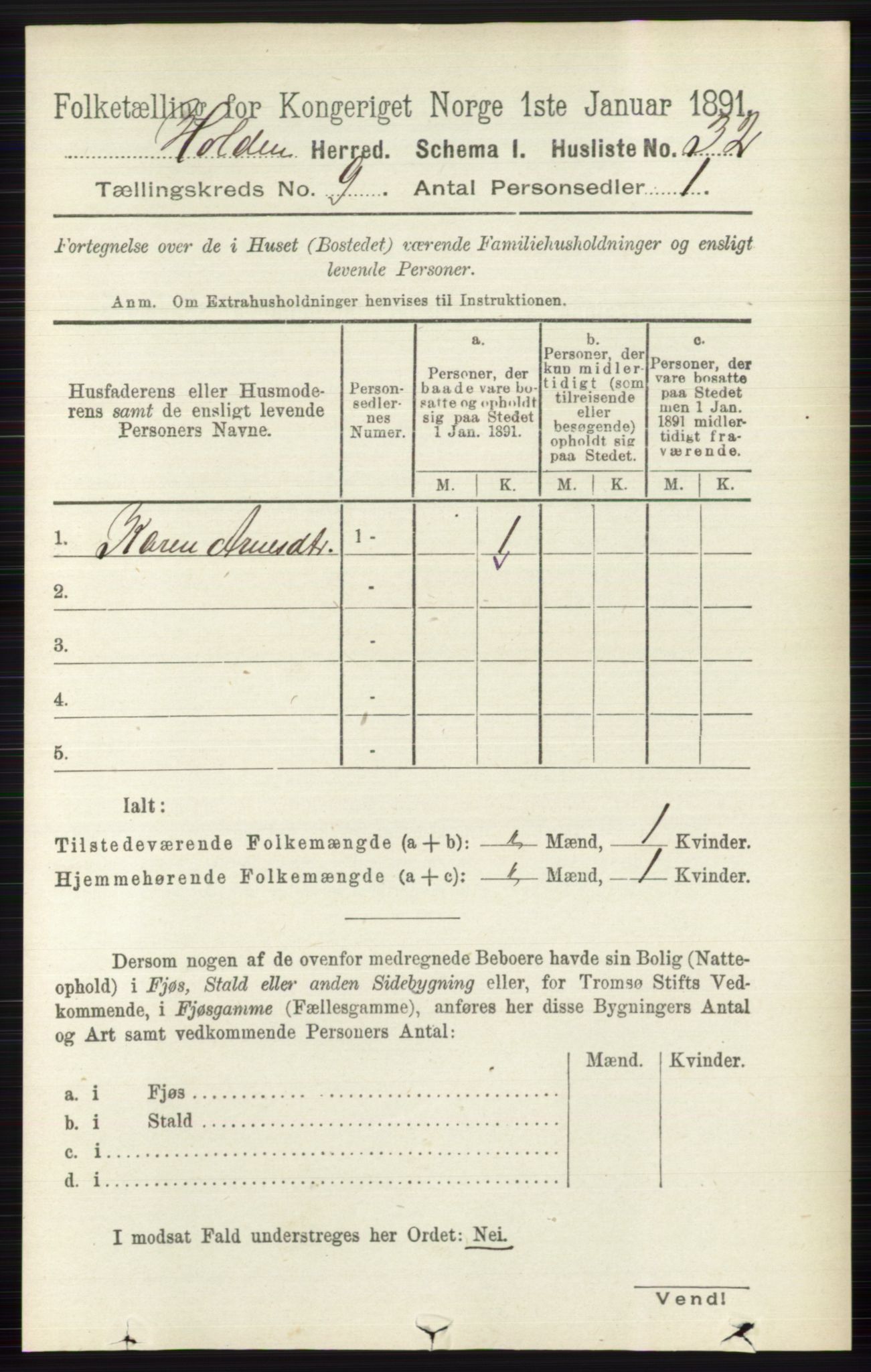 RA, Folketelling 1891 for 0819 Holla herred, 1891, s. 4079