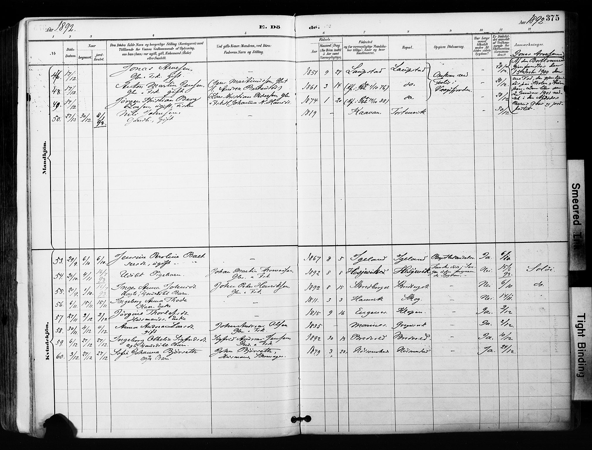Ibestad sokneprestembete, AV/SATØ-S-0077/H/Ha/Haa/L0012kirke: Ministerialbok nr. 12, 1890-1900, s. 375
