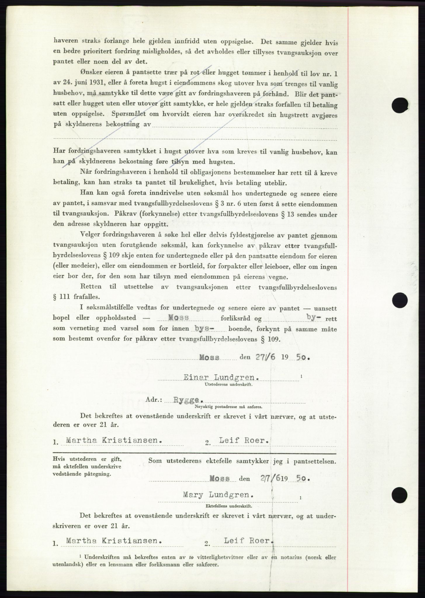 Moss sorenskriveri, AV/SAO-A-10168: Pantebok nr. B24, 1950-1950, Dagboknr: 2006/1950