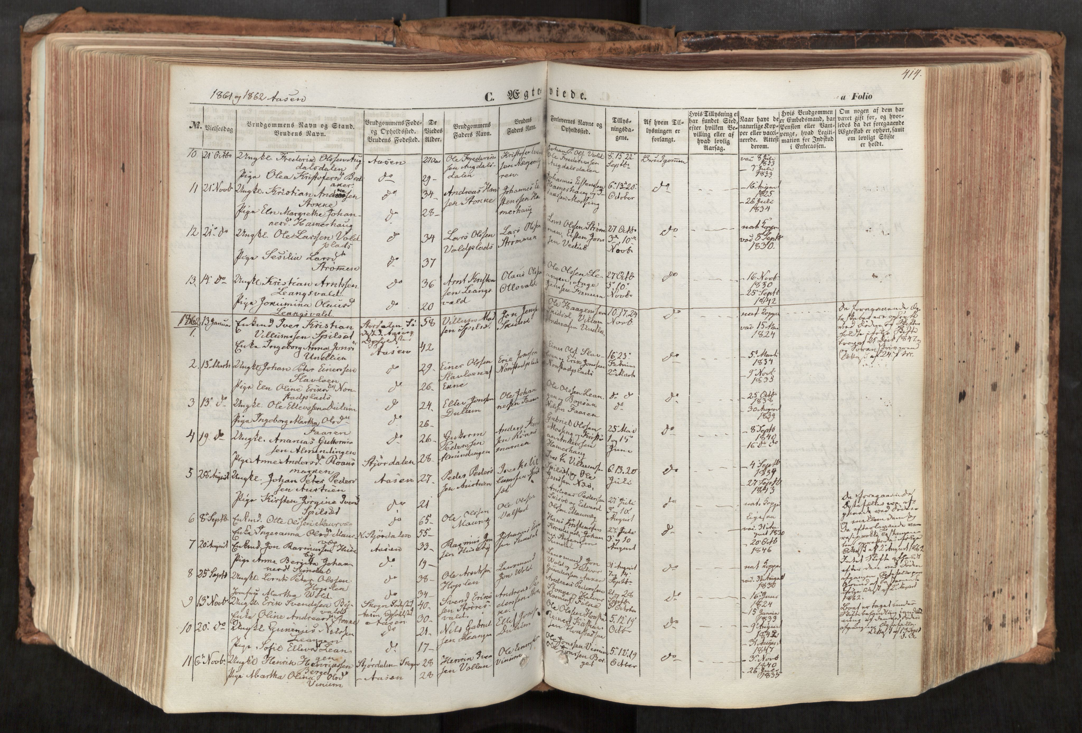 Ministerialprotokoller, klokkerbøker og fødselsregistre - Nord-Trøndelag, AV/SAT-A-1458/713/L0116: Ministerialbok nr. 713A07, 1850-1877, s. 414