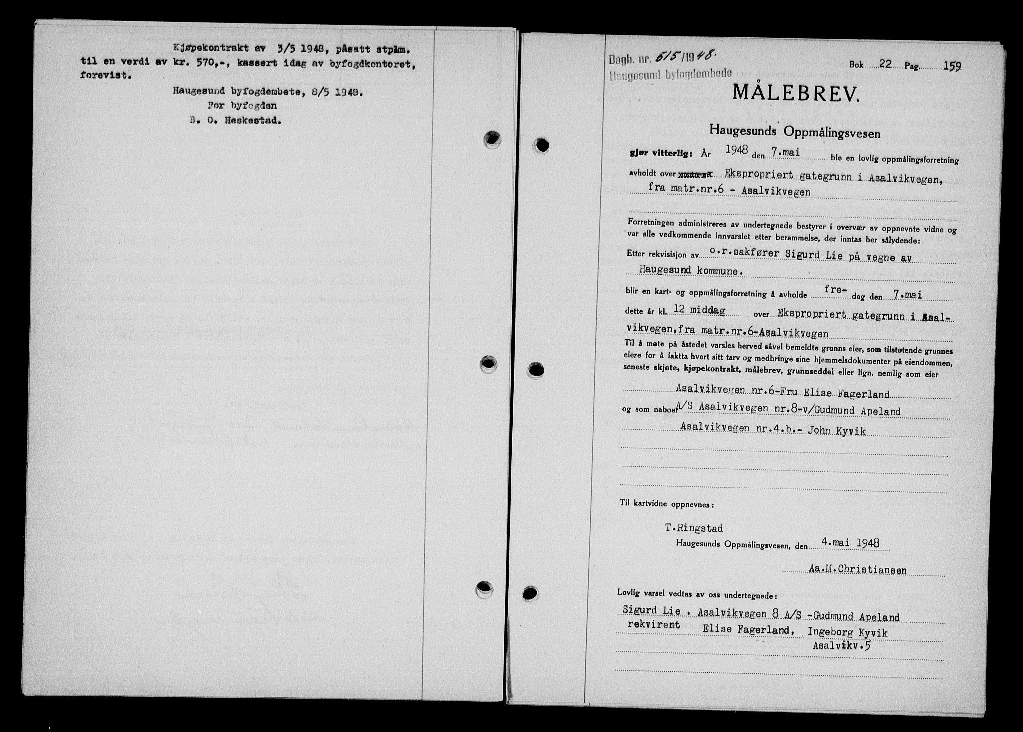 Haugesund tingrett, SAST/A-101415/01/II/IIC/L0063: Pantebok nr. A 4, 1946-1948, Dagboknr: 515/1948