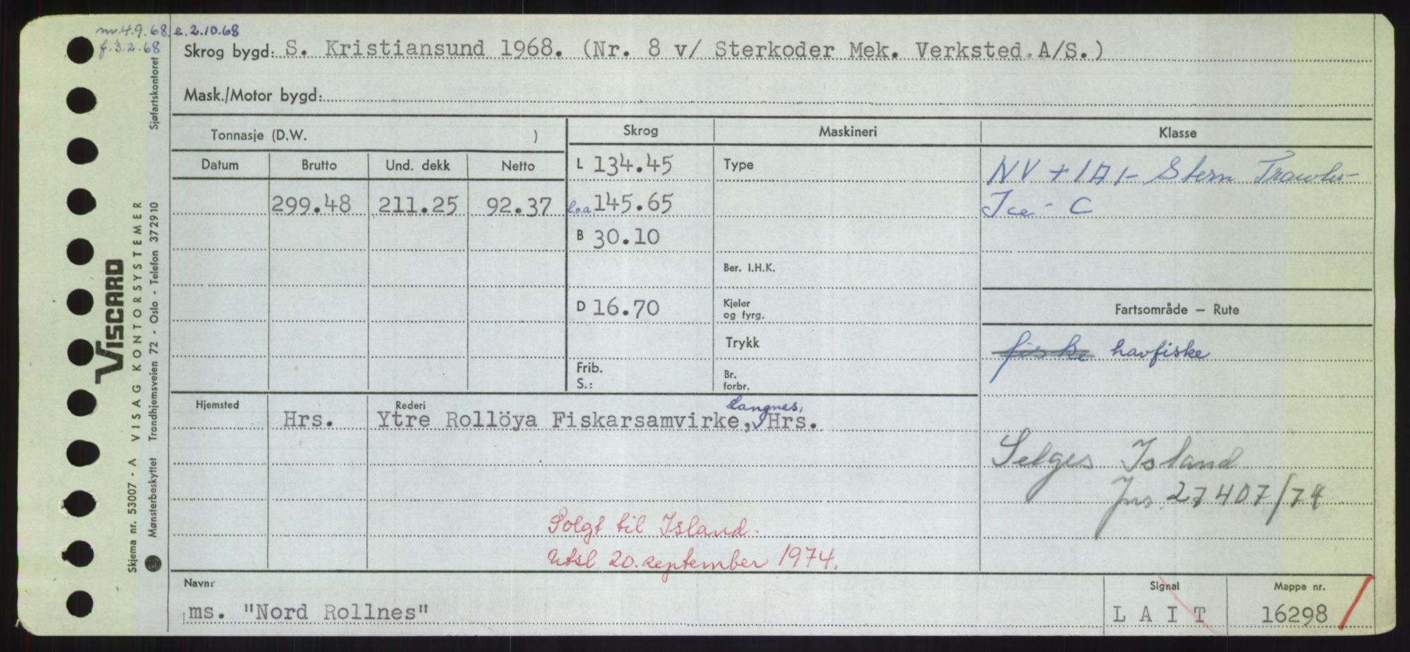 Sjøfartsdirektoratet med forløpere, Skipsmålingen, RA/S-1627/H/Hd/L0026: Fartøy, N-Norhol, s. 415