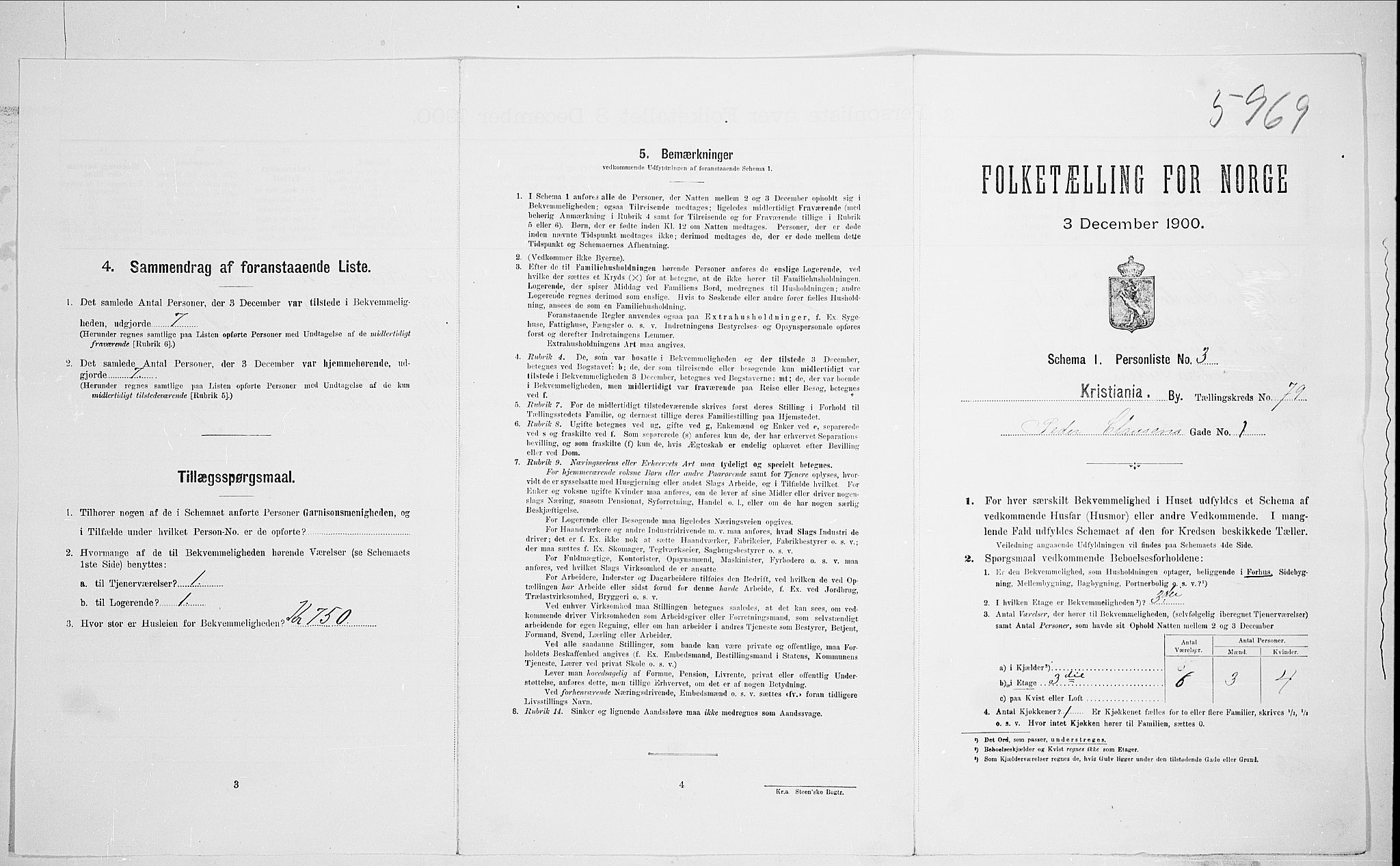 SAO, Folketelling 1900 for 0301 Kristiania kjøpstad, 1900, s. 71035