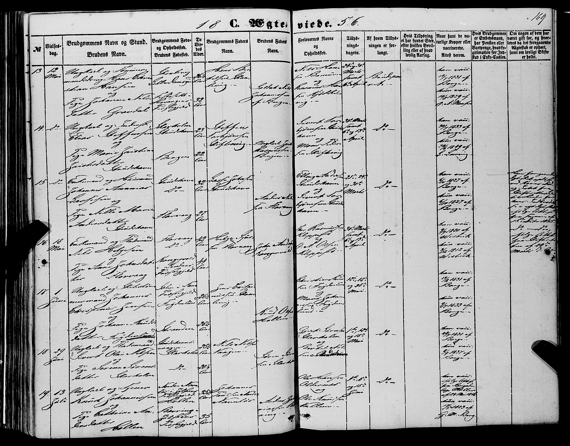 Askøy Sokneprestembete, AV/SAB-A-74101/H/Ha/Haa/Haaa/L0008: Ministerialbok nr. A 8, 1852-1862, s. 169