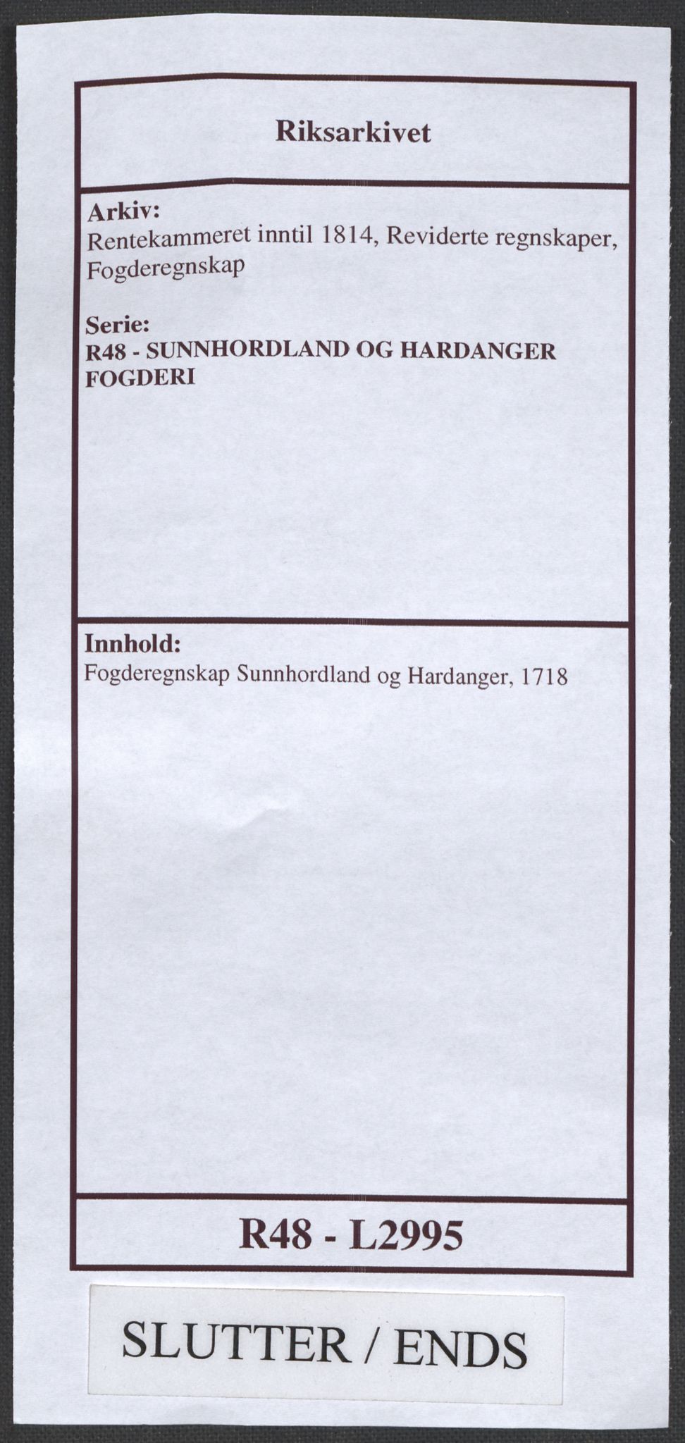 Rentekammeret inntil 1814, Reviderte regnskaper, Fogderegnskap, AV/RA-EA-4092/R48/L2995: Fogderegnskap Sunnhordland og Hardanger, 1718, s. 262