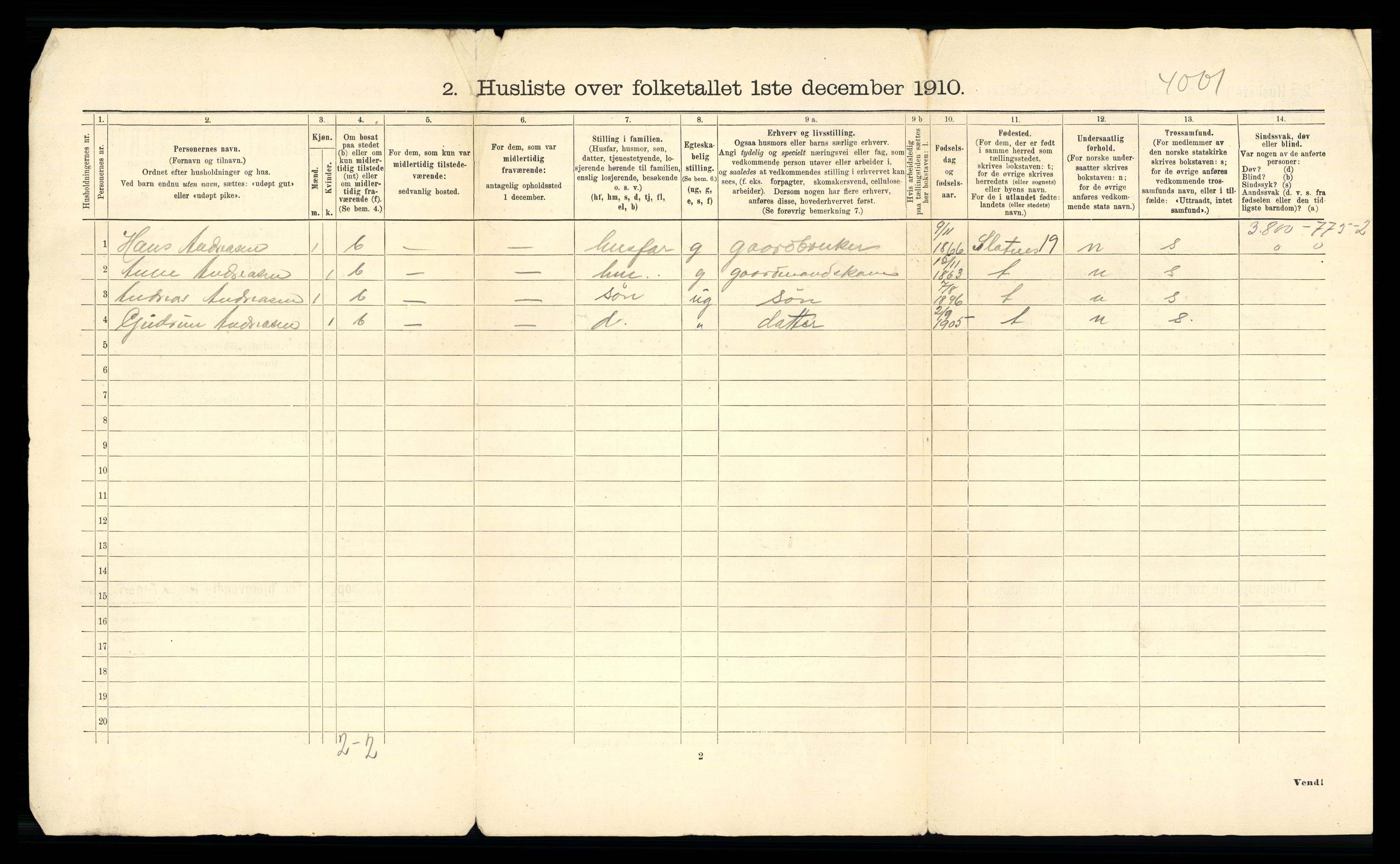 RA, Folketelling 1910 for 1934 Tromsøysund herred, 1910, s. 46