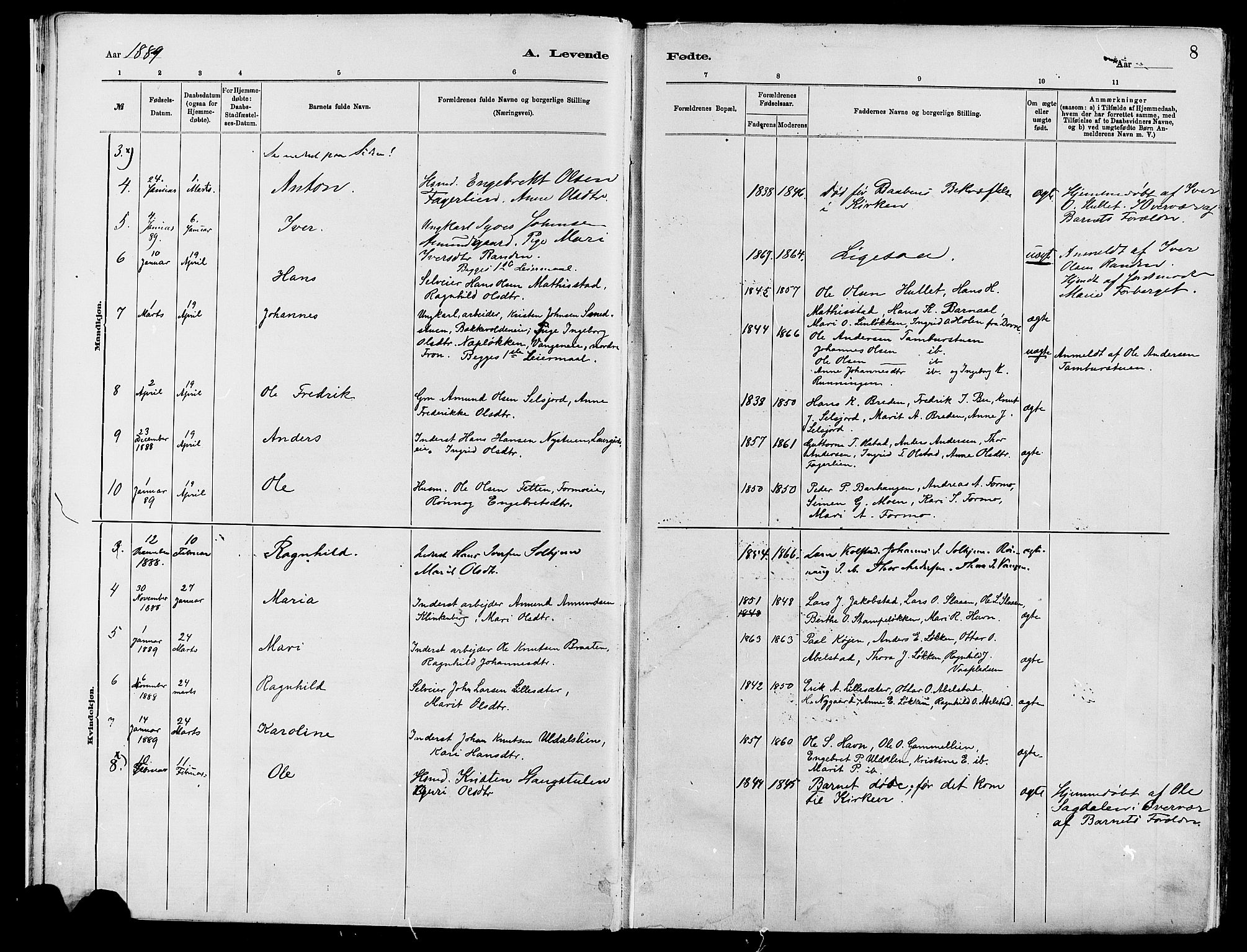 Vågå prestekontor, AV/SAH-PREST-076/H/Ha/Haa/L0008: Ministerialbok nr. 8, 1886-1904, s. 8