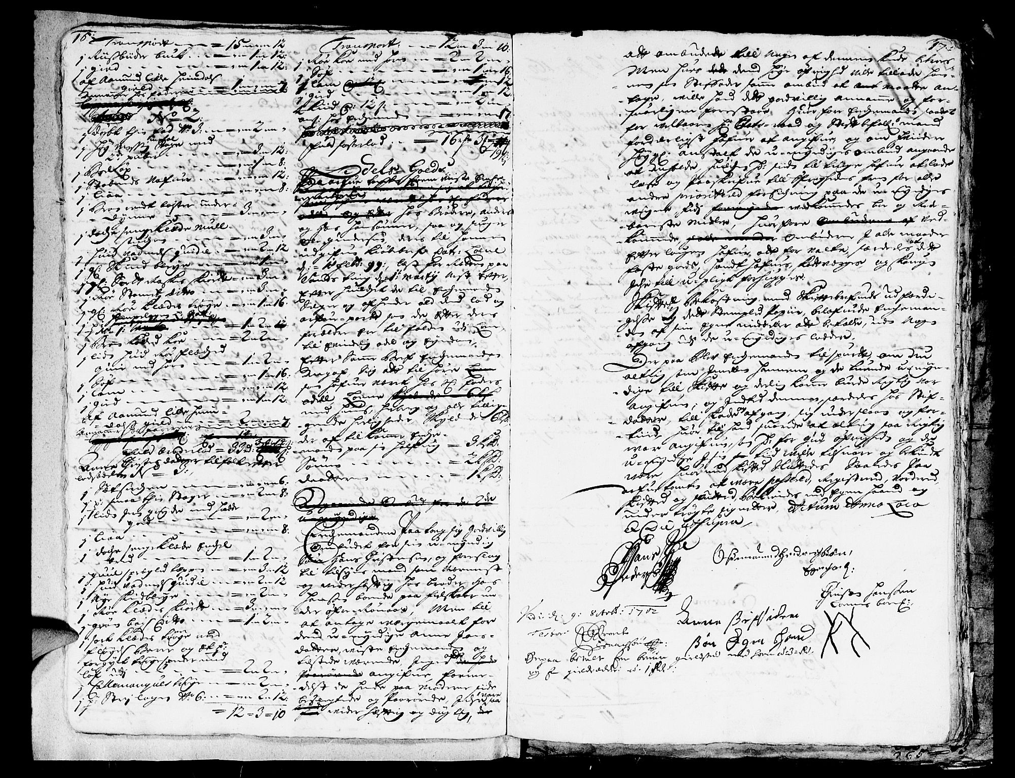 Nedenes sorenskriveri før 1824, AV/SAK-1221-0007/H/Hc/L0004: Skifteprotokoll med register nr 4, Tromøy og Birkenes, 1702-1709, s. 16-17
