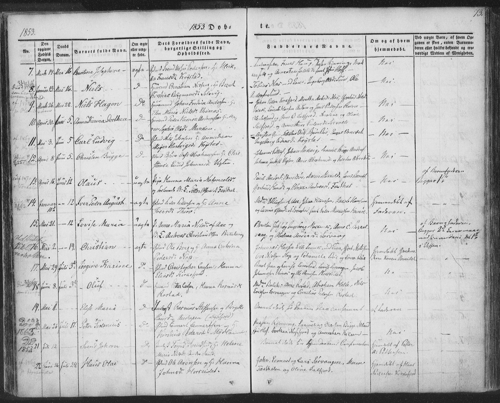 Ministerialprotokoller, klokkerbøker og fødselsregistre - Nordland, SAT/A-1459/885/L1202: Ministerialbok nr. 885A03, 1838-1859, s. 73