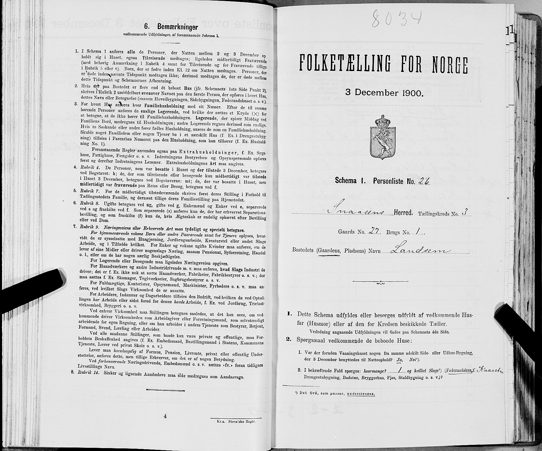 SAT, Folketelling 1900 for 1736 Snåsa herred, 1900, s. 642