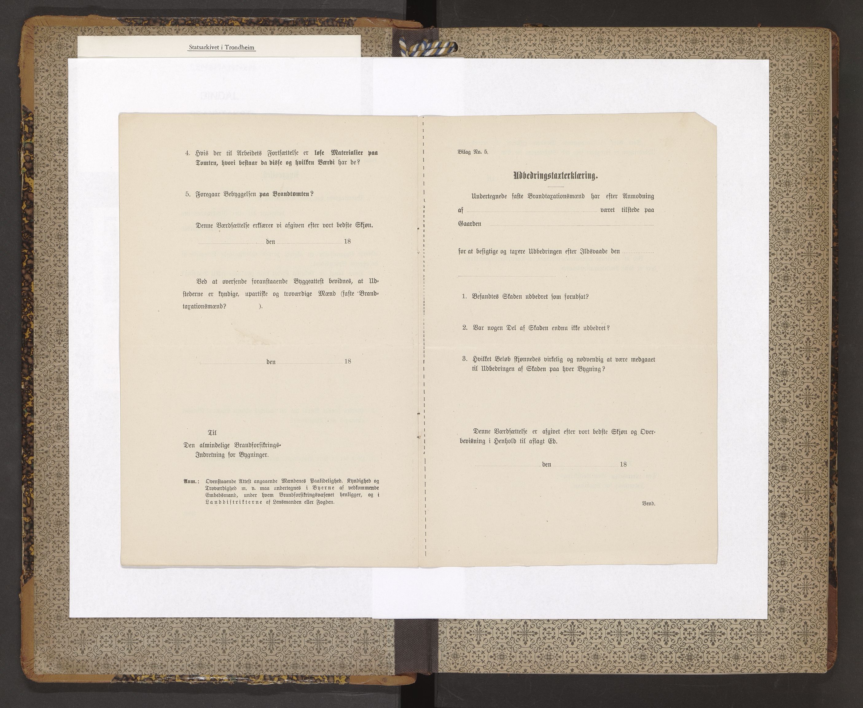 Norges Brannkasse Bindal, AV/SAT-A-5559/Fb/L0002: Branntakstprotokoll, 1907-1916