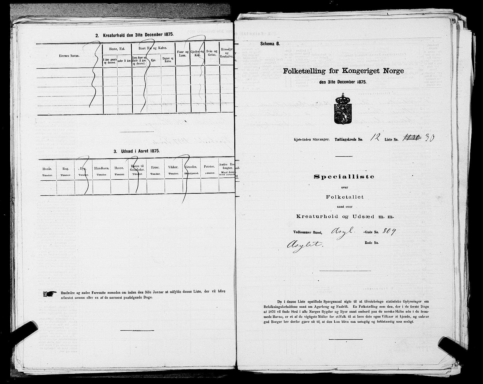 SAST, Folketelling 1875 for 1103 Stavanger kjøpstad, 1875, s. 2340