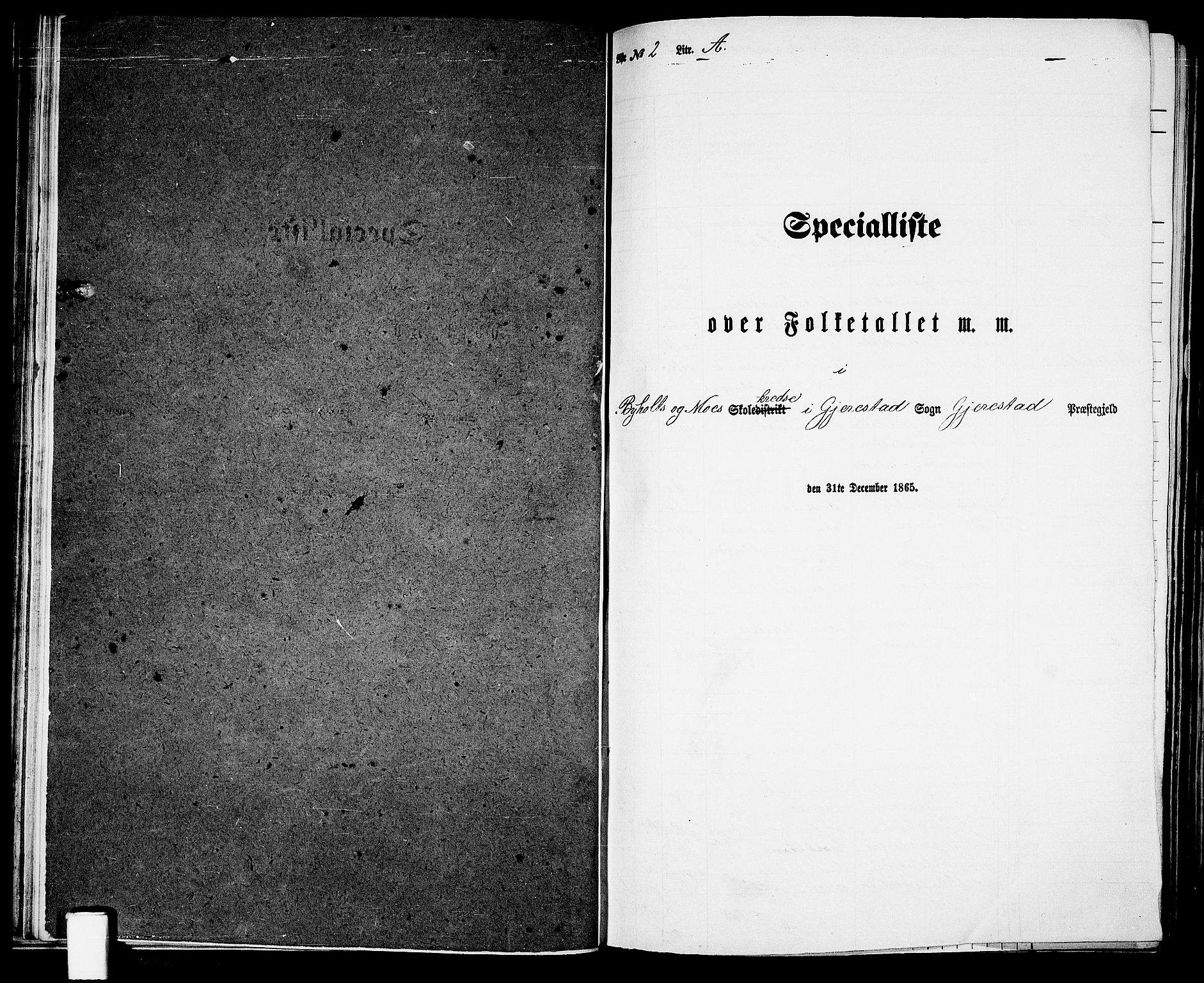RA, Folketelling 1865 for 0911P Gjerstad prestegjeld, 1865, s. 32