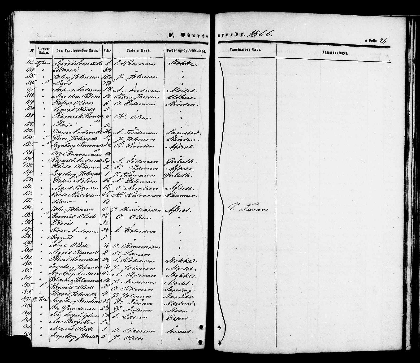 Ministerialprotokoller, klokkerbøker og fødselsregistre - Sør-Trøndelag, SAT/A-1456/695/L1147: Ministerialbok nr. 695A07, 1860-1877, s. 26