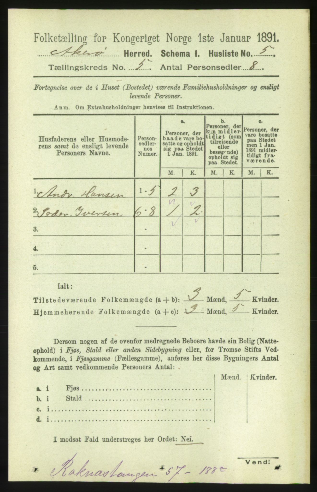 RA, Folketelling 1891 for 1545 Aukra herred, 1891, s. 1942