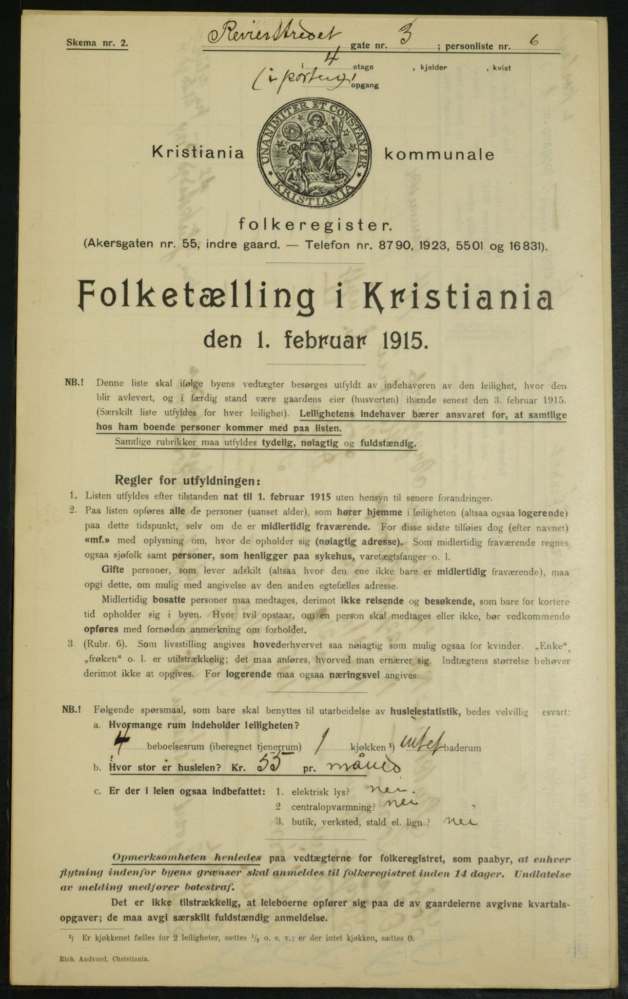 OBA, Kommunal folketelling 1.2.1915 for Kristiania, 1915, s. 82597