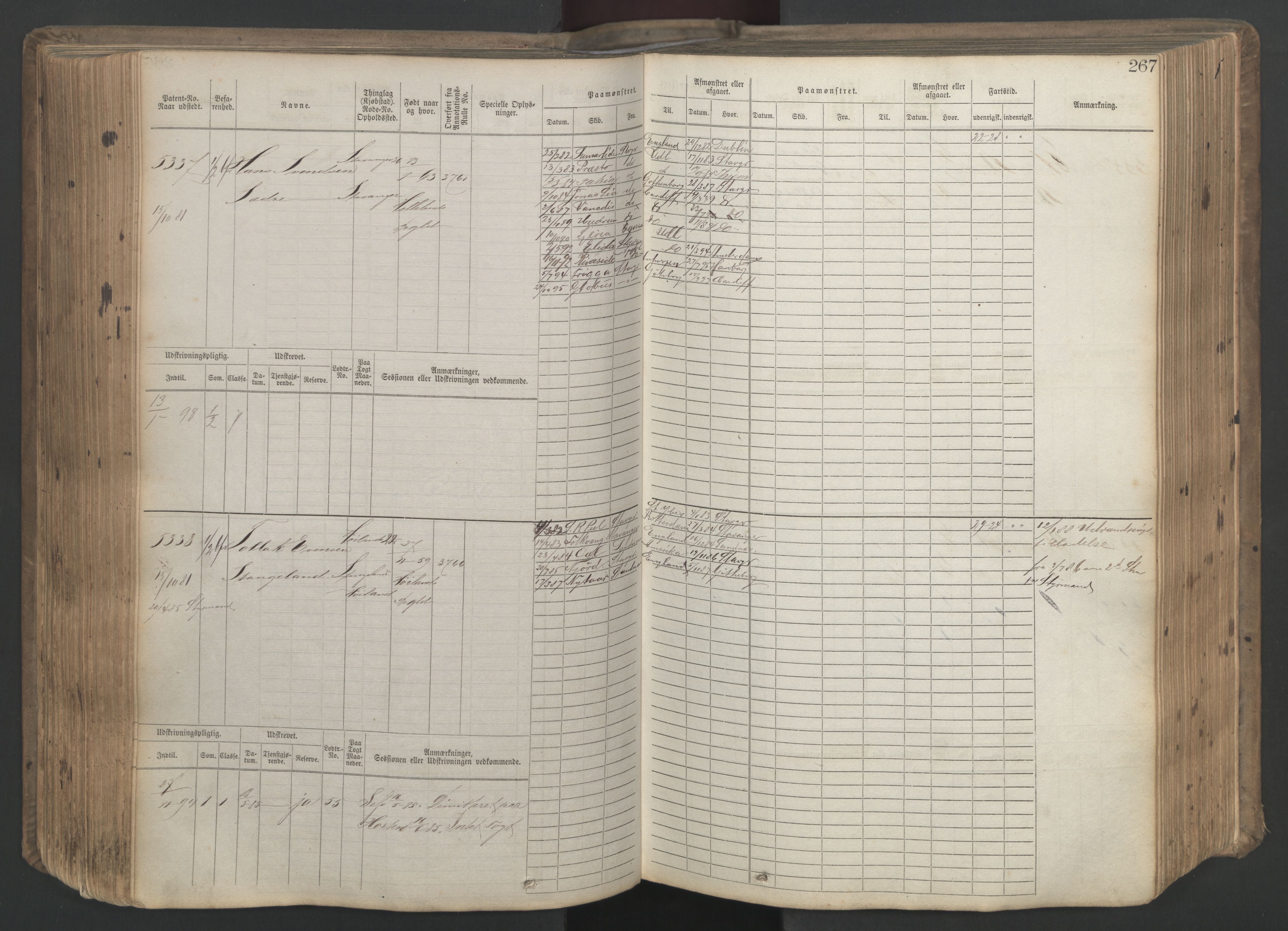 Stavanger sjømannskontor, AV/SAST-A-102006/F/Fb/Fbb/L0020: Sjøfartshovedrulle patnentnr. 4803-6004 (dublett), 1879, s. 272