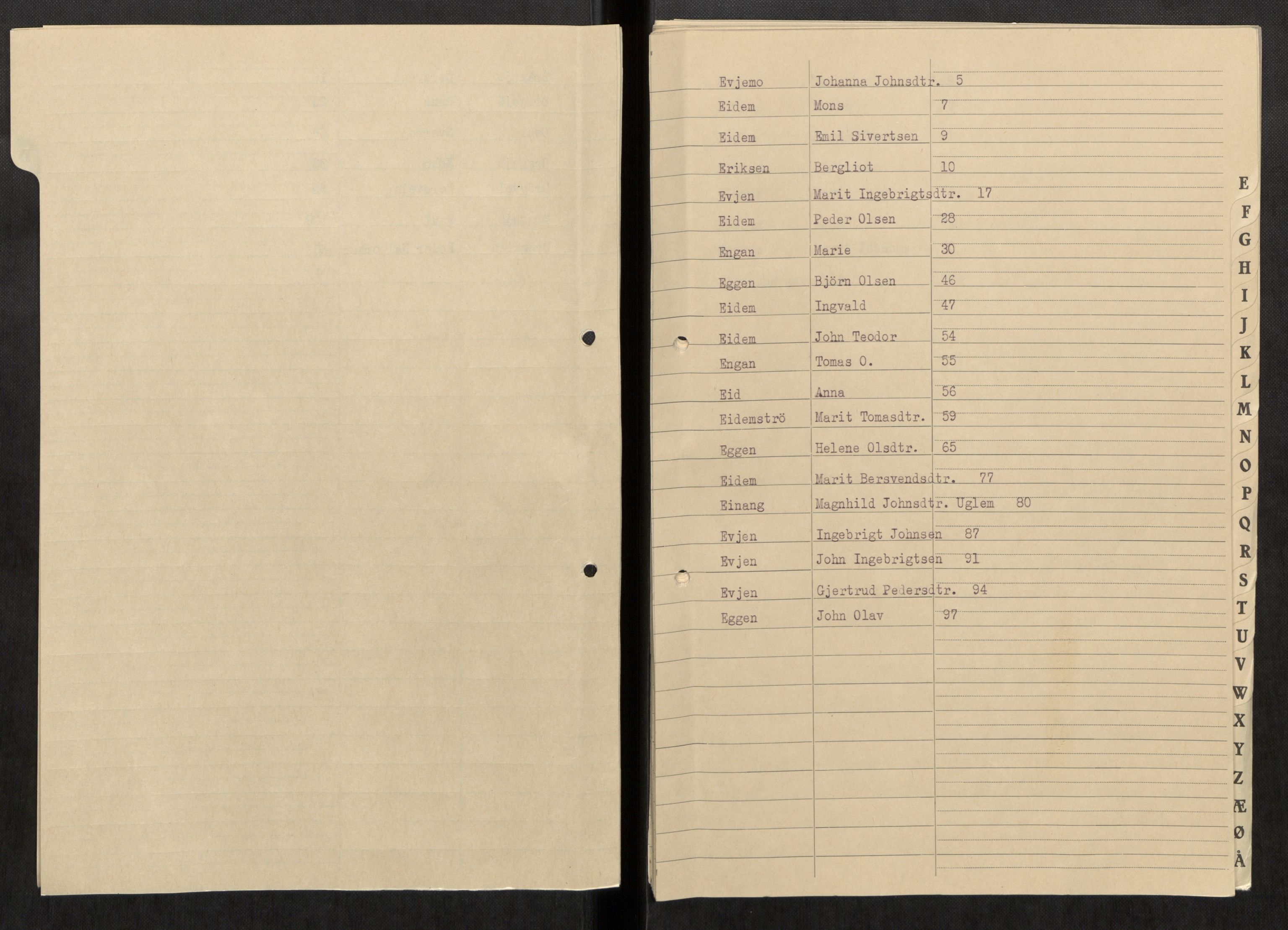 Selbu lensmannskontor, SAT/A-1081/2/G/Ga/L0009: Register over dødsfallsprotokoller , 1911-1962