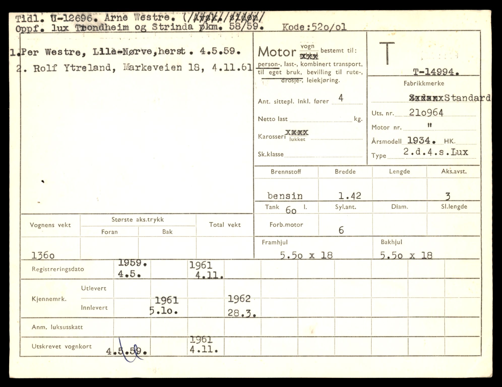 Møre og Romsdal vegkontor - Ålesund trafikkstasjon, AV/SAT-A-4099/F/Fe/L0049: Registreringskort for kjøretøy T 14864 - T 18613, 1927-1998, s. 3119