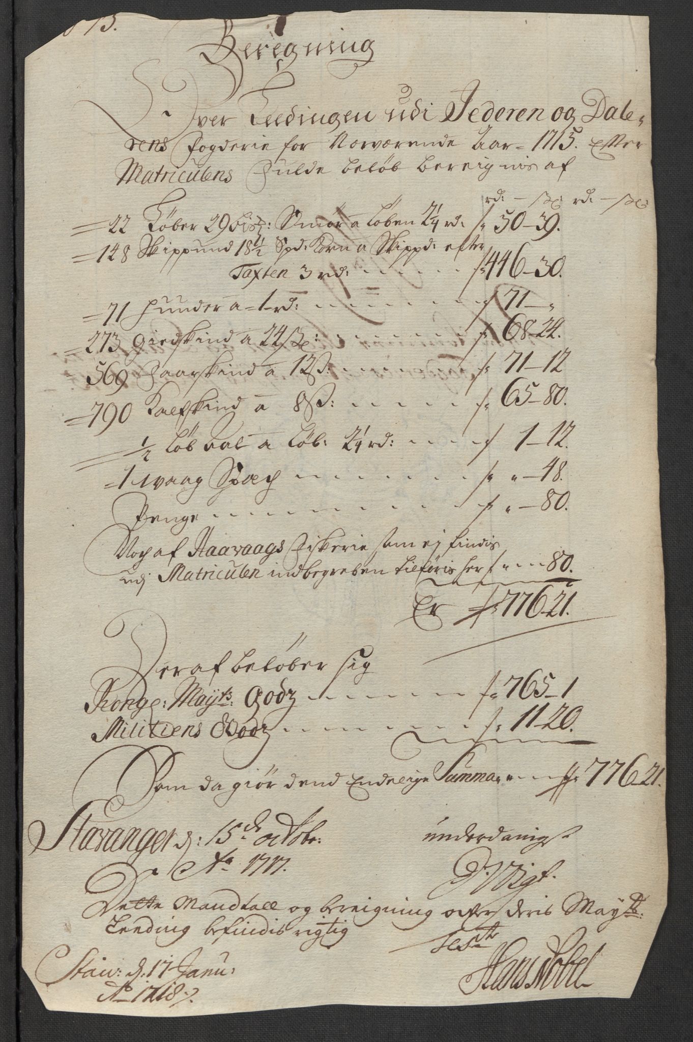 Rentekammeret inntil 1814, Reviderte regnskaper, Fogderegnskap, RA/EA-4092/R46/L2740: Fogderegnskap Jæren og Dalane, 1715-1716, s. 123