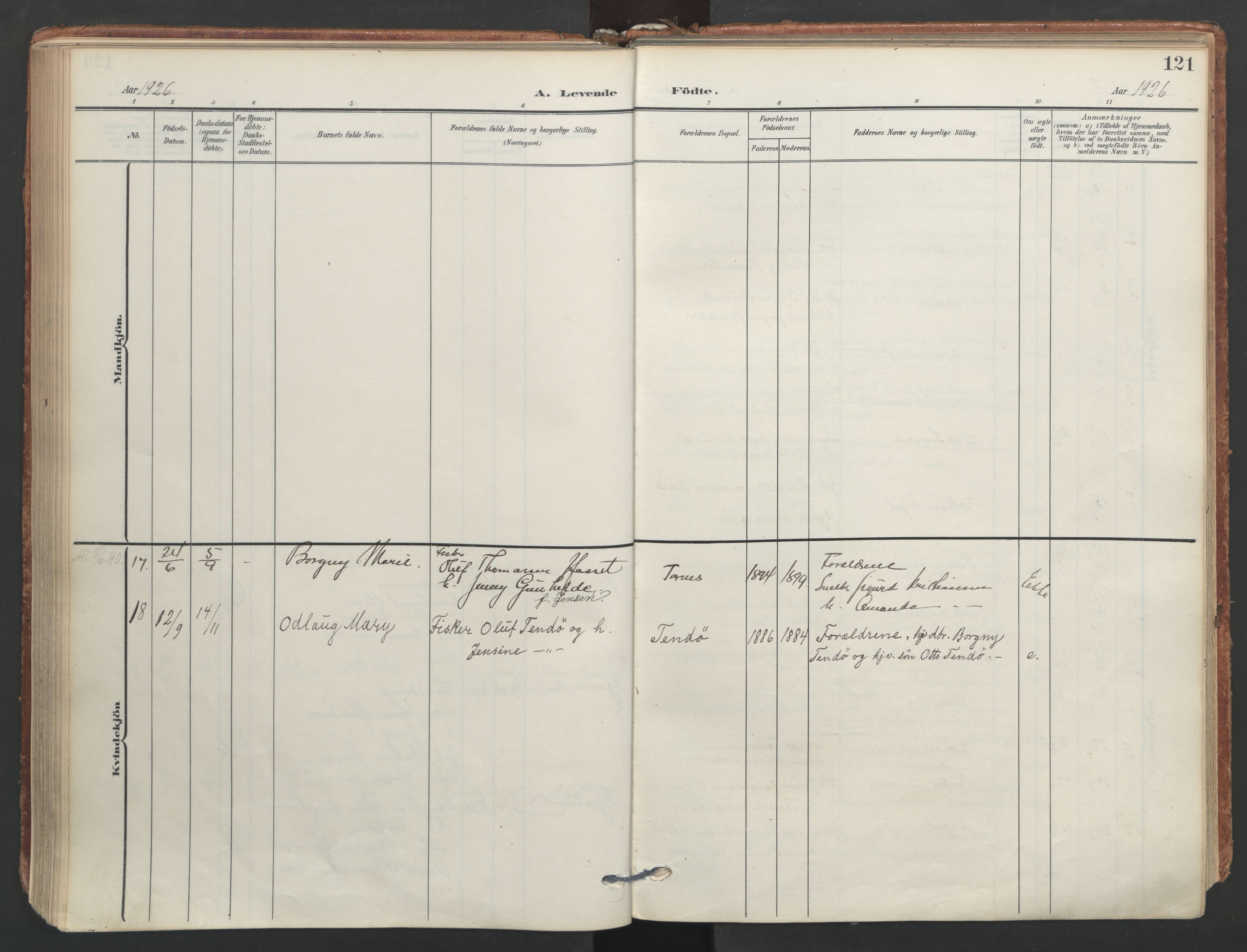 Ministerialprotokoller, klokkerbøker og fødselsregistre - Møre og Romsdal, AV/SAT-A-1454/565/L0751: Ministerialbok nr. 565A05, 1905-1979, s. 121