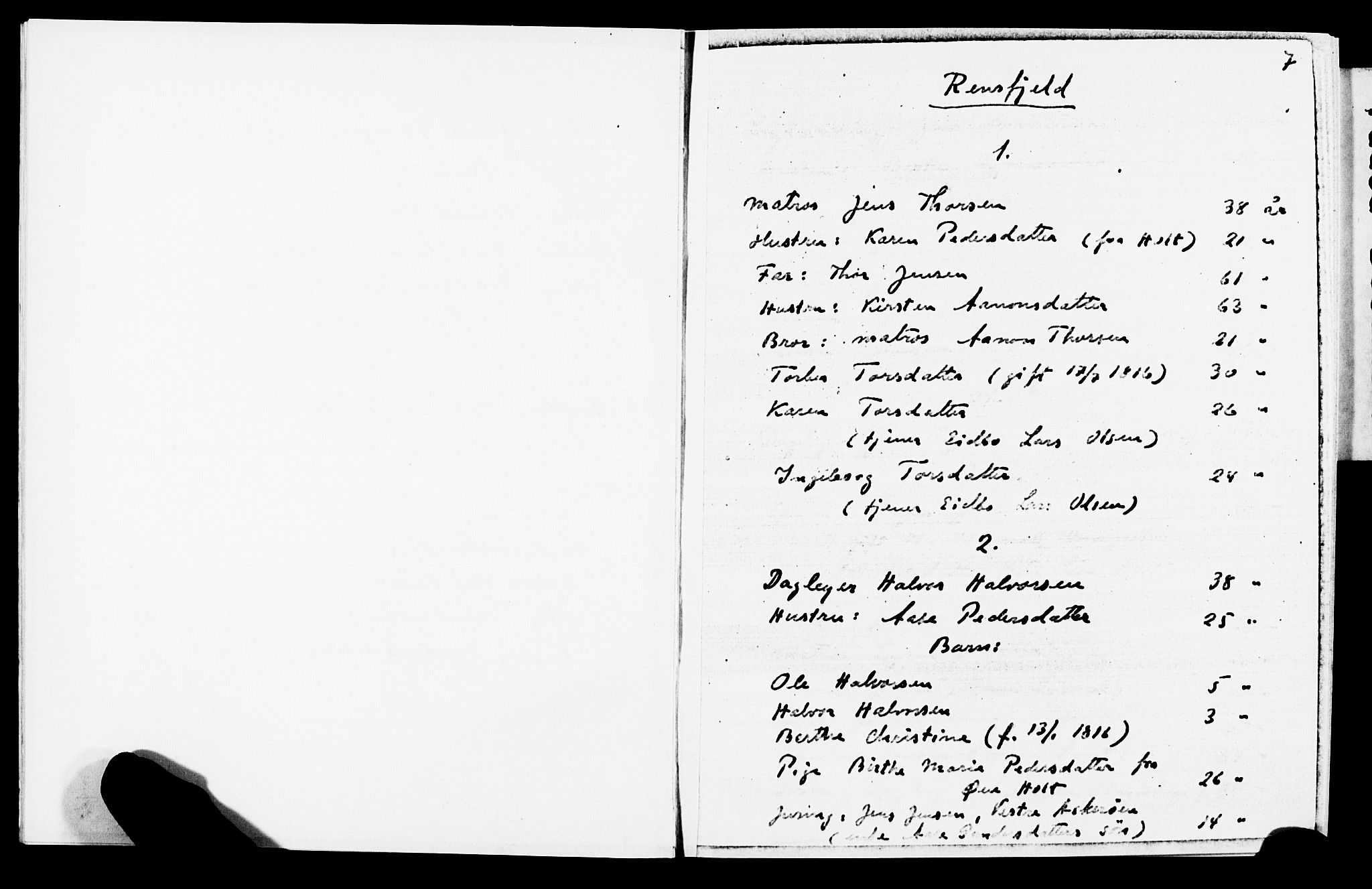 AAKS, Folketelling 1815 for 0915S1 Dypvåg prestegjeld, Dypvåg sokn (avskrift), 1815, s. 7