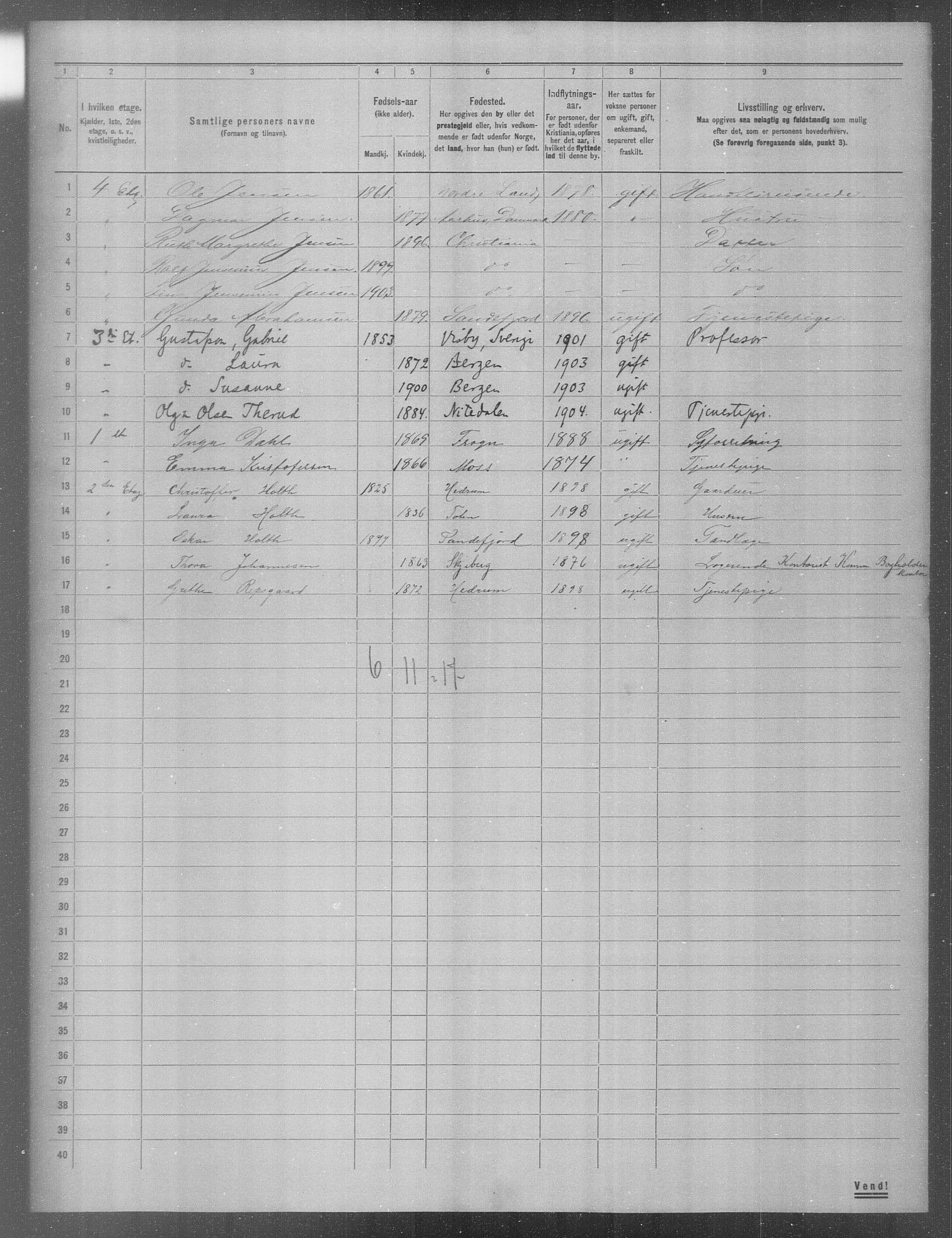 OBA, Kommunal folketelling 31.12.1904 for Kristiania kjøpstad, 1904, s. 799
