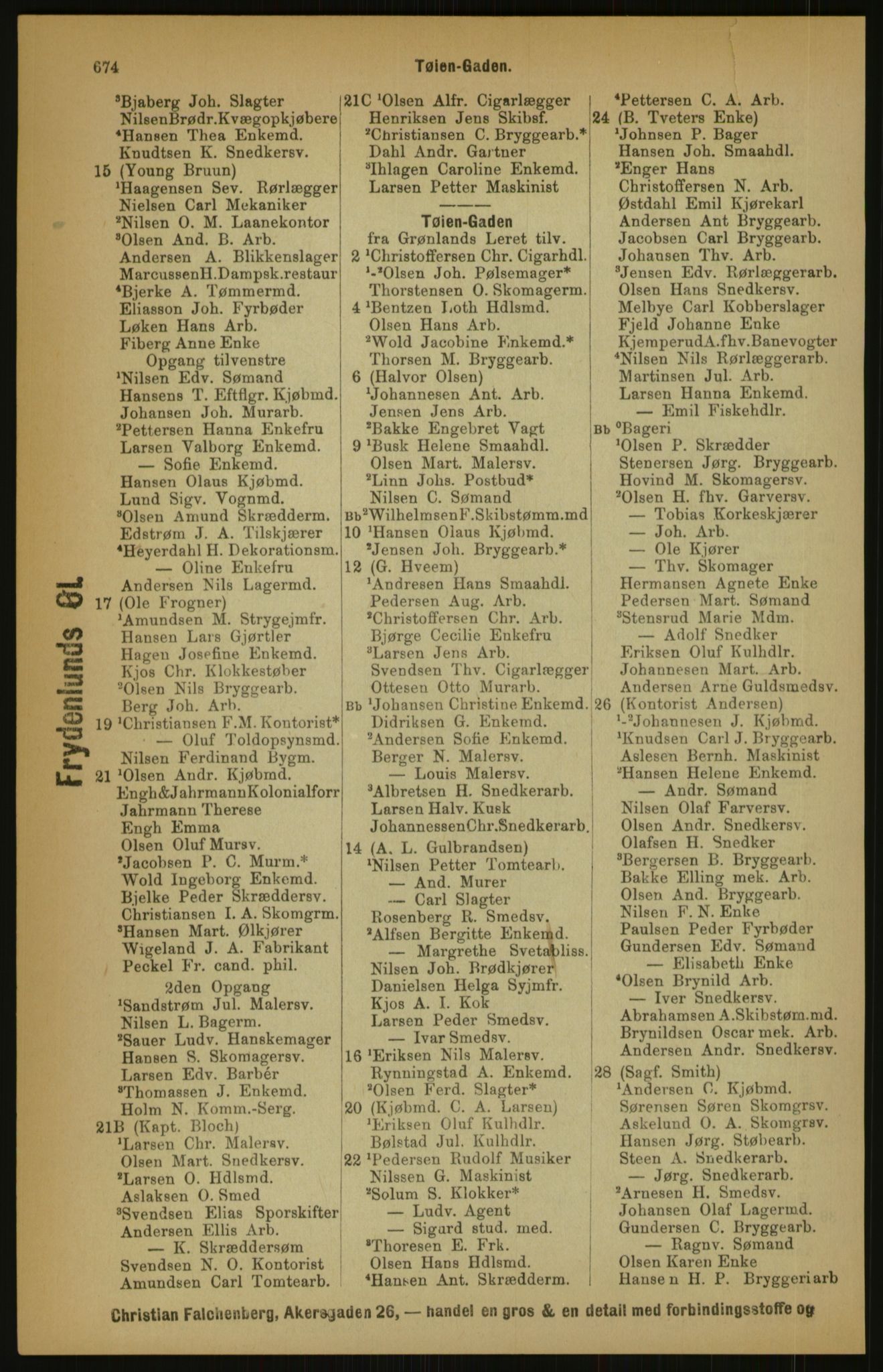 Kristiania/Oslo adressebok, PUBL/-, 1891, s. 674